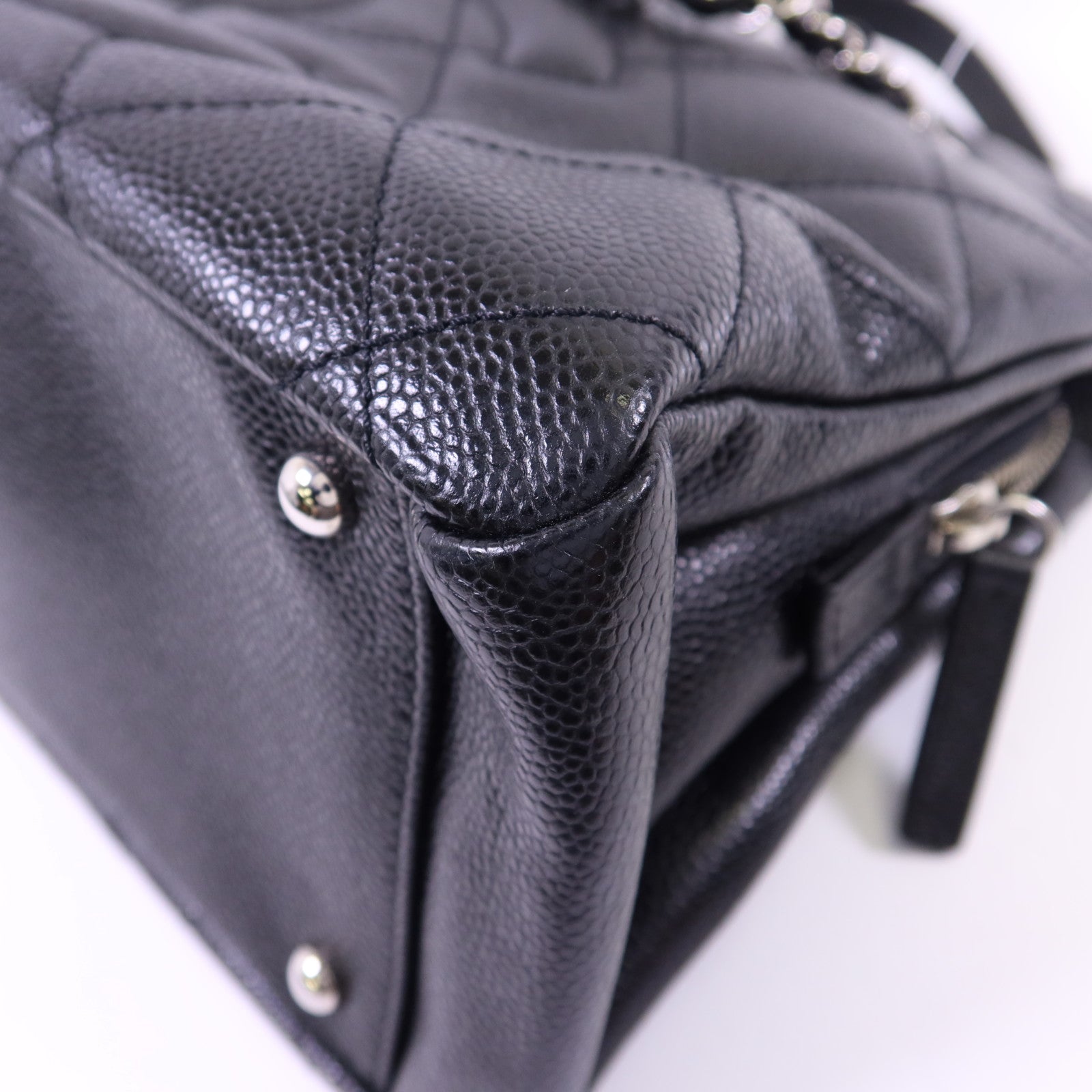 CHANEL 牛皮皮革Shoulder Bag銀扣鏈帶肩背袋