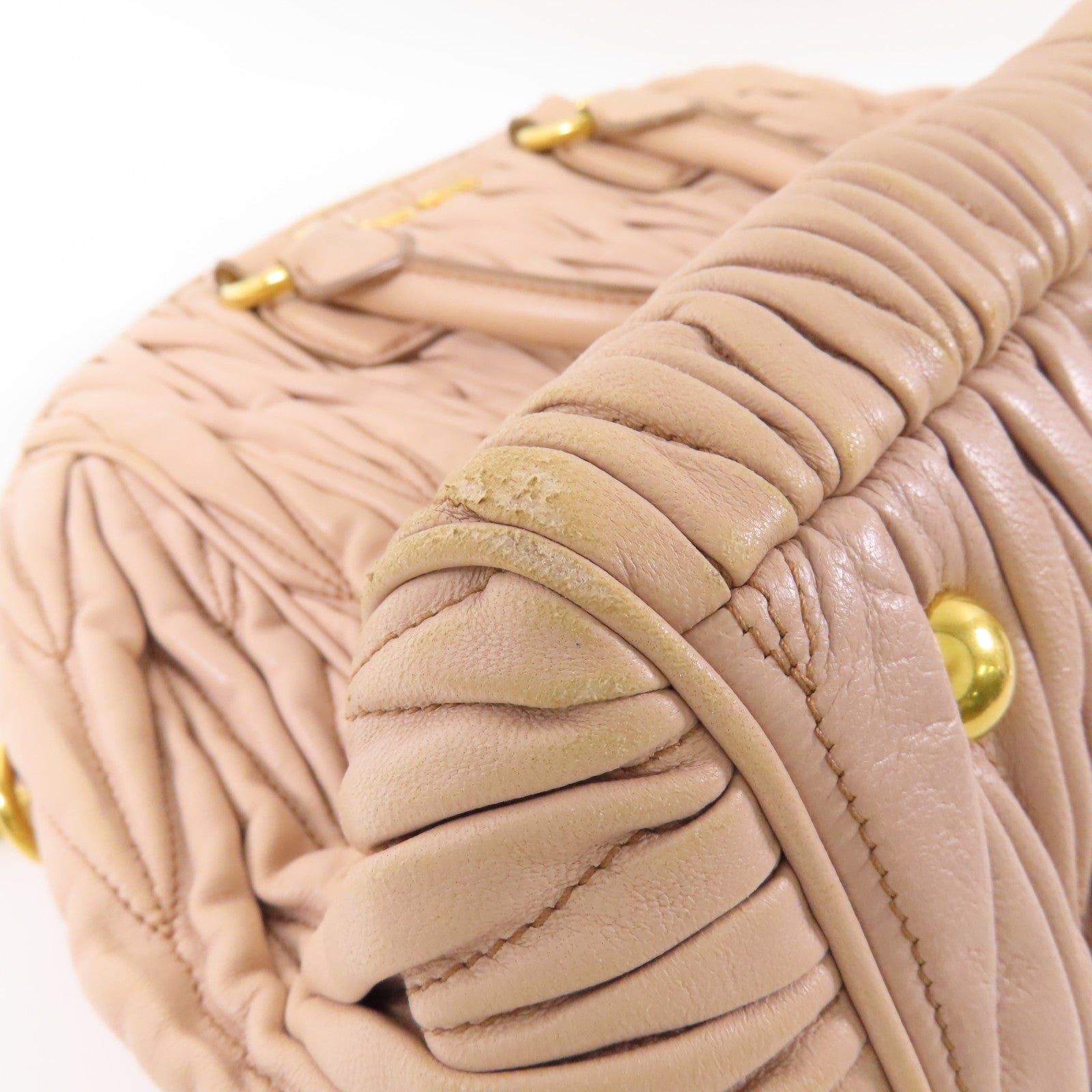 Miu Miu 牛皮皮革2 Way Bag金扣手挽肩背兩用袋
