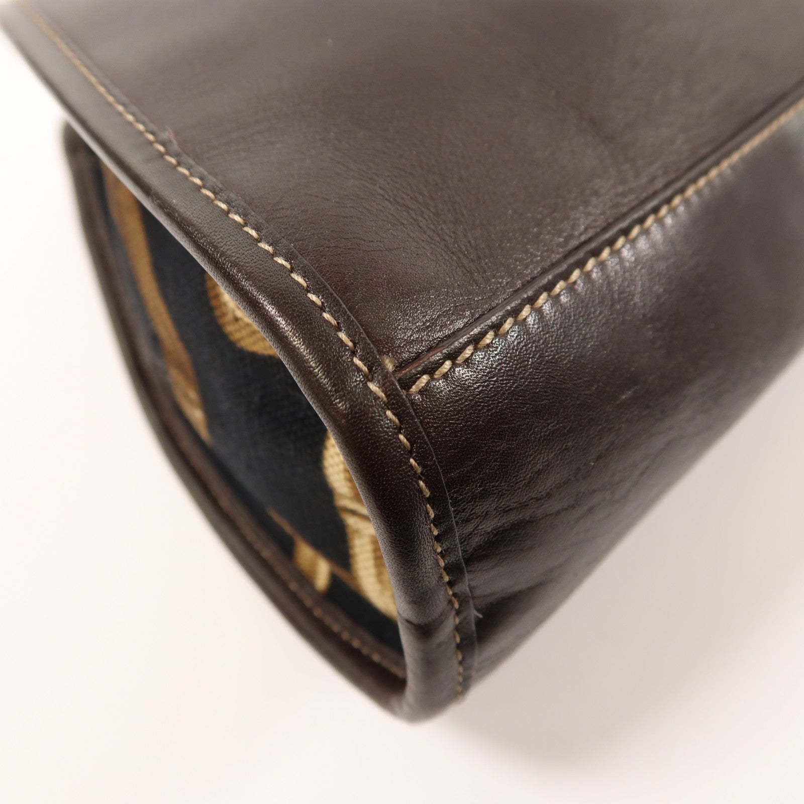 GUCCI GG GHW Tote Bag 154399 Canvas Brown/Black