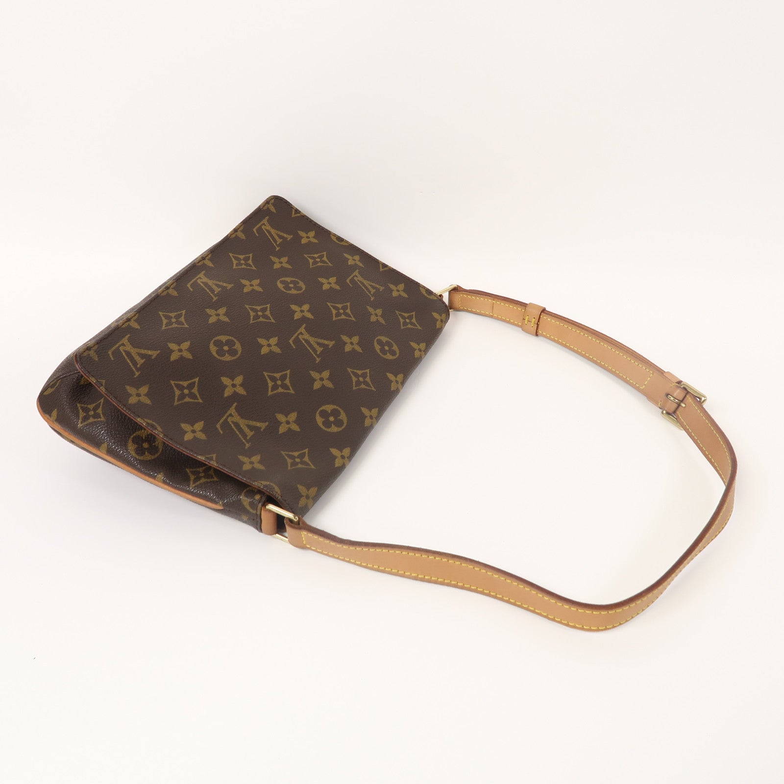 LOUIS VUITTON Monogram Musette Tango金扣肩背袋啡色
