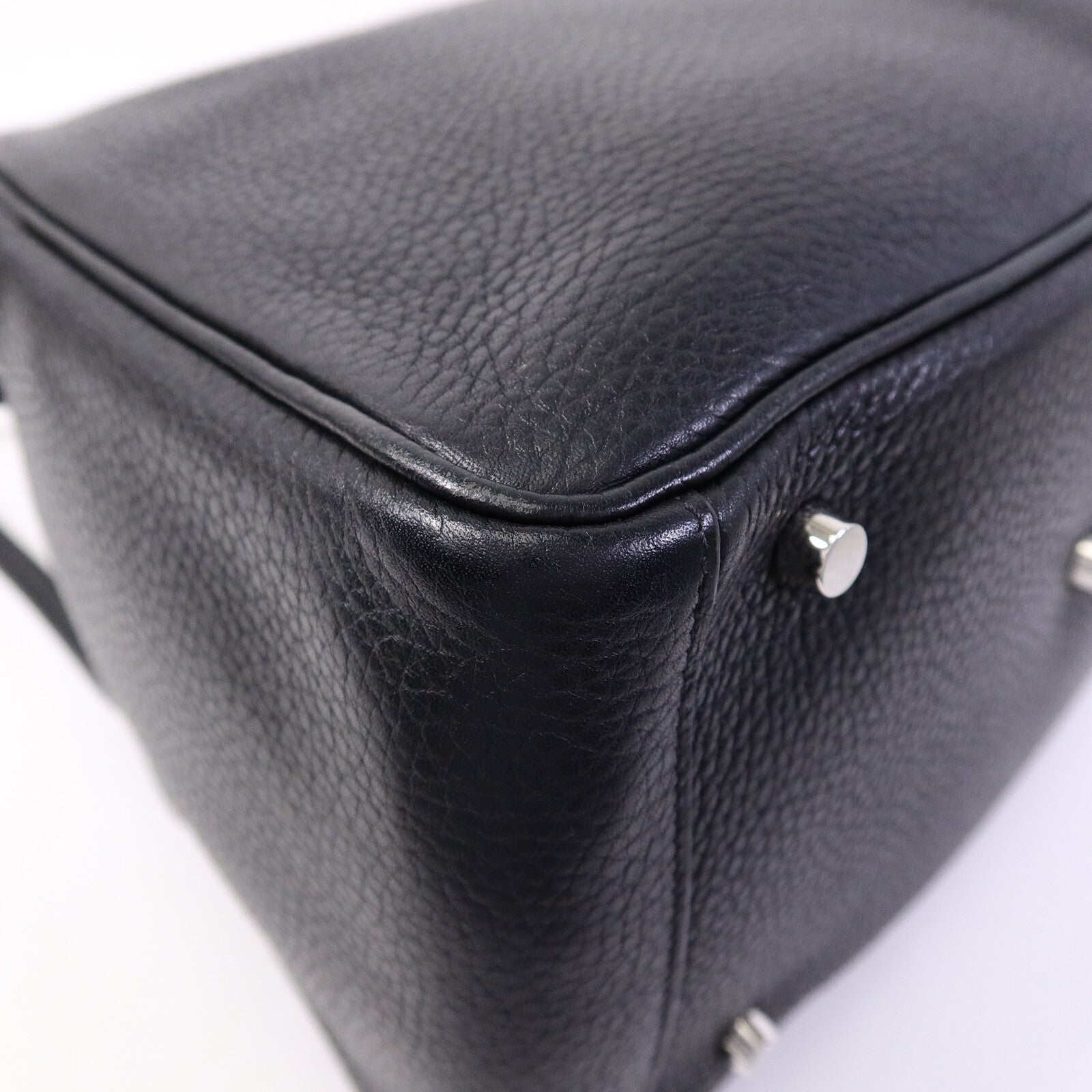 HERMES Clemence皮革Lindy 30手挽肩背兩用袋Noir
