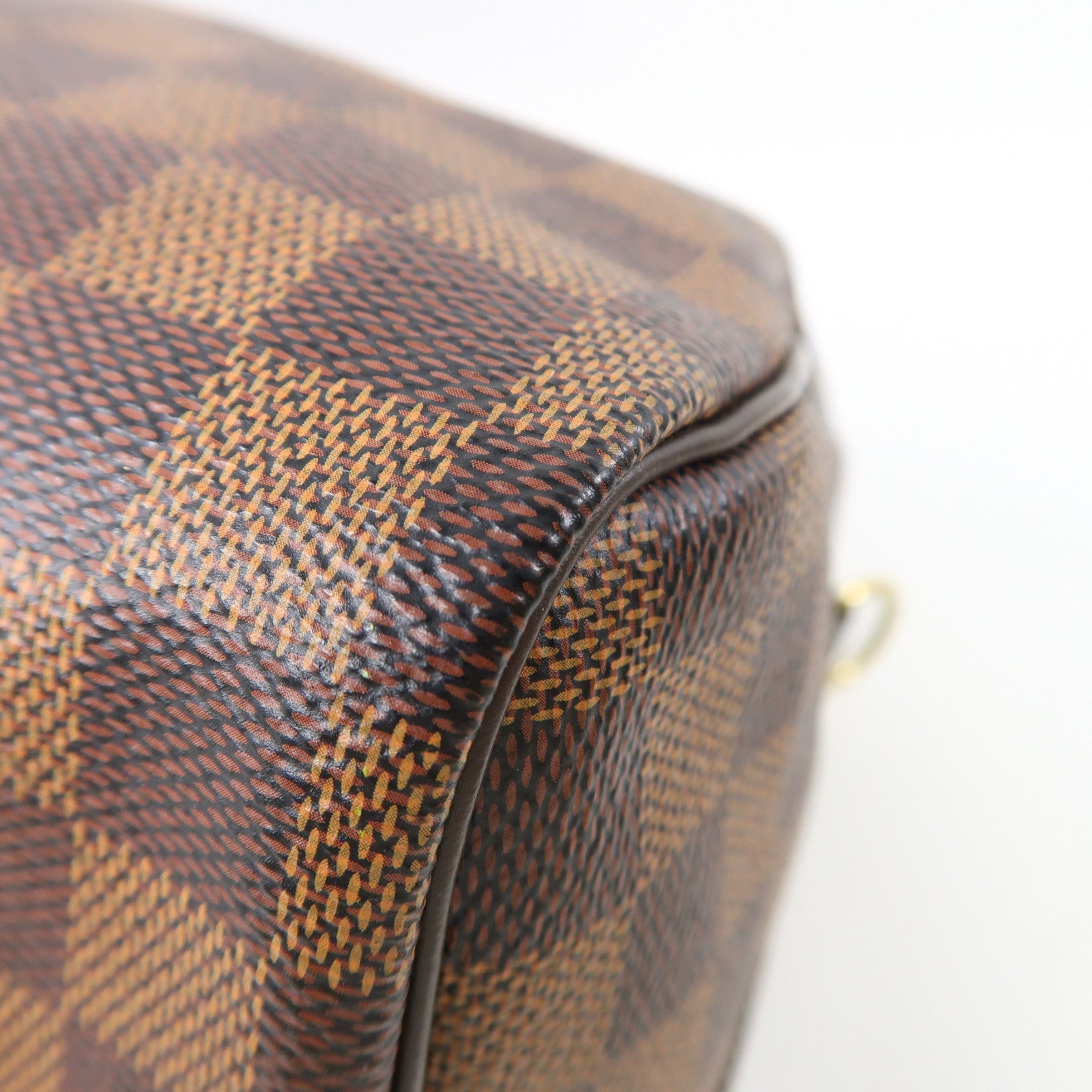 LOUIS VUITTON Damier Speedy Bandouliere 30金扣手挽肩背兩用袋棕色