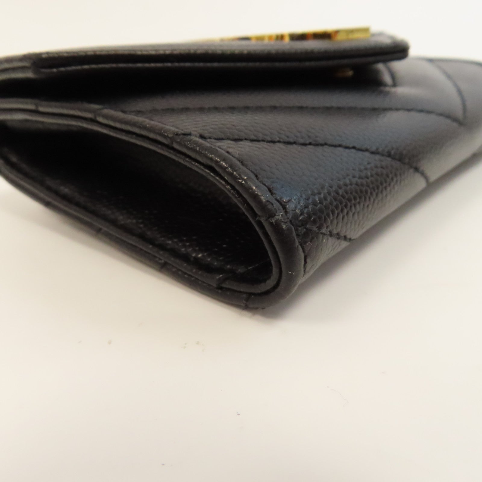 SAINT LAURENT 牛皮皮革Card Case金扣卡片套黑色