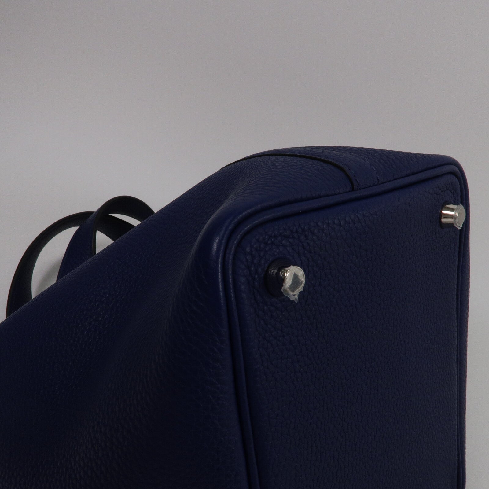 HERMES Clemence皮革Picotin PM手挽袋Blue Saphir