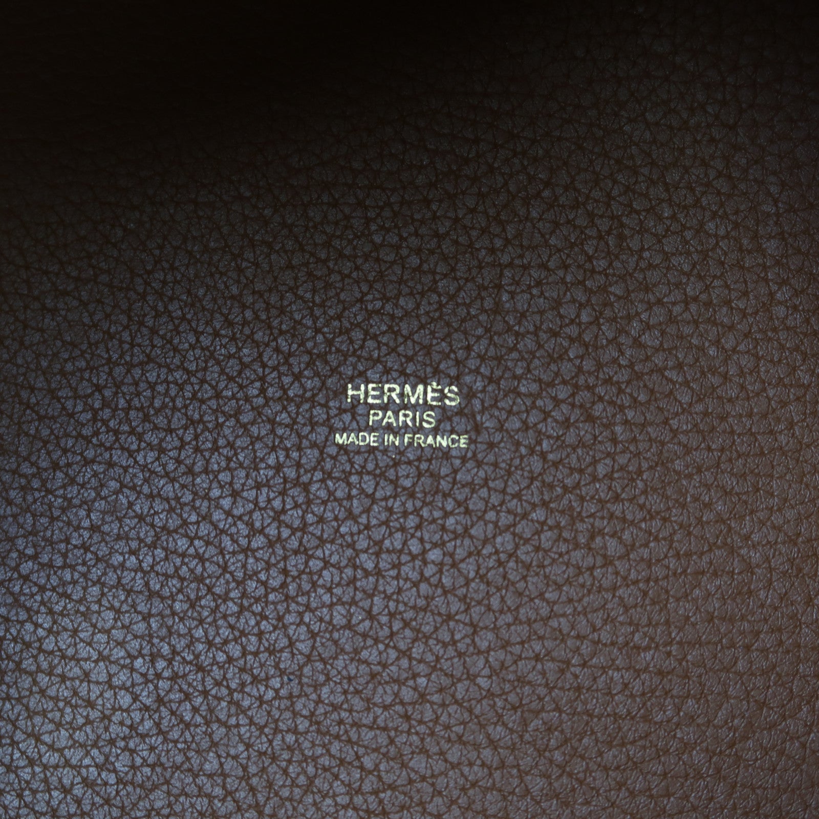 HERMES Clemence皮革Picotin MM金扣手挽袋啡色
