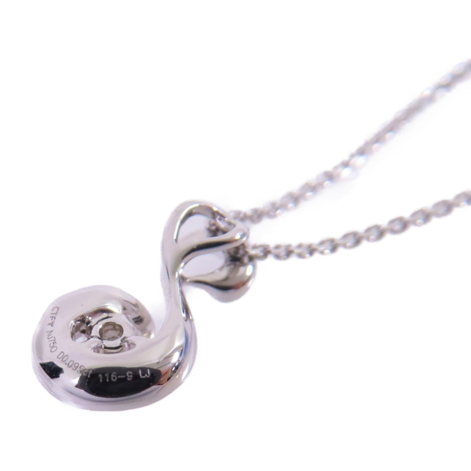 JEWELRY (PRICE DOWN) 0.095ct Diamond Necklace 18K White Gold PT950 Platinum