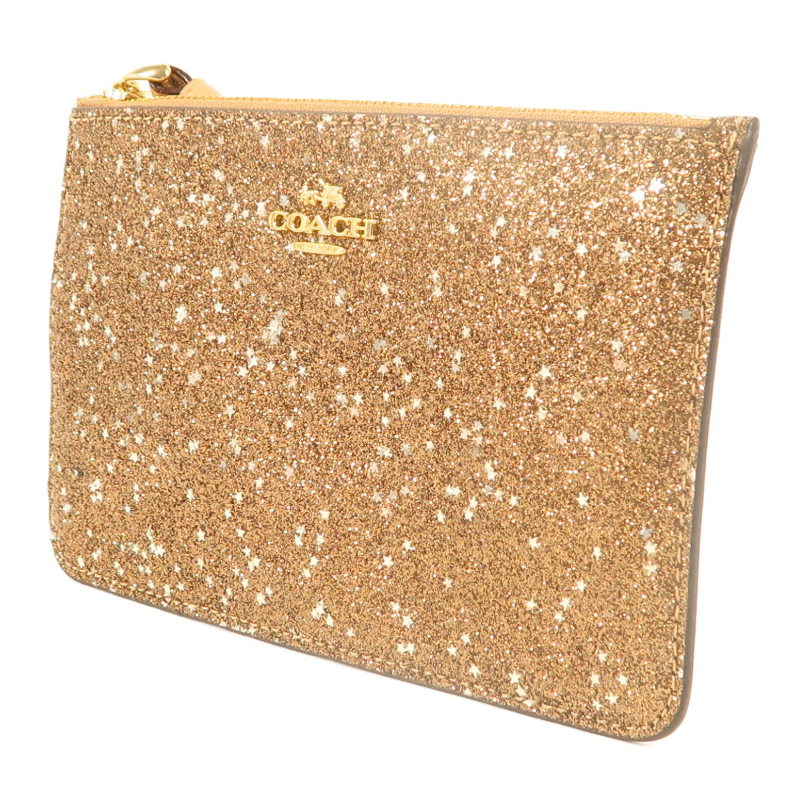 COACH 牛皮皮革Pouch金扣手拿包