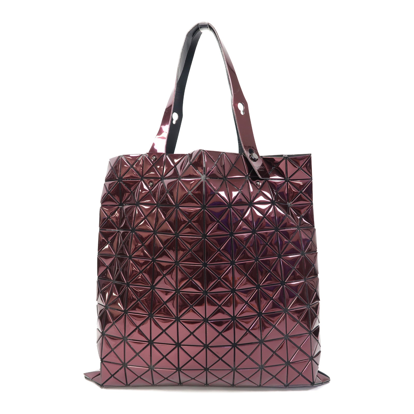ISSEY MIYAKE PVC Bao Bao肩背袋暗紫紅色