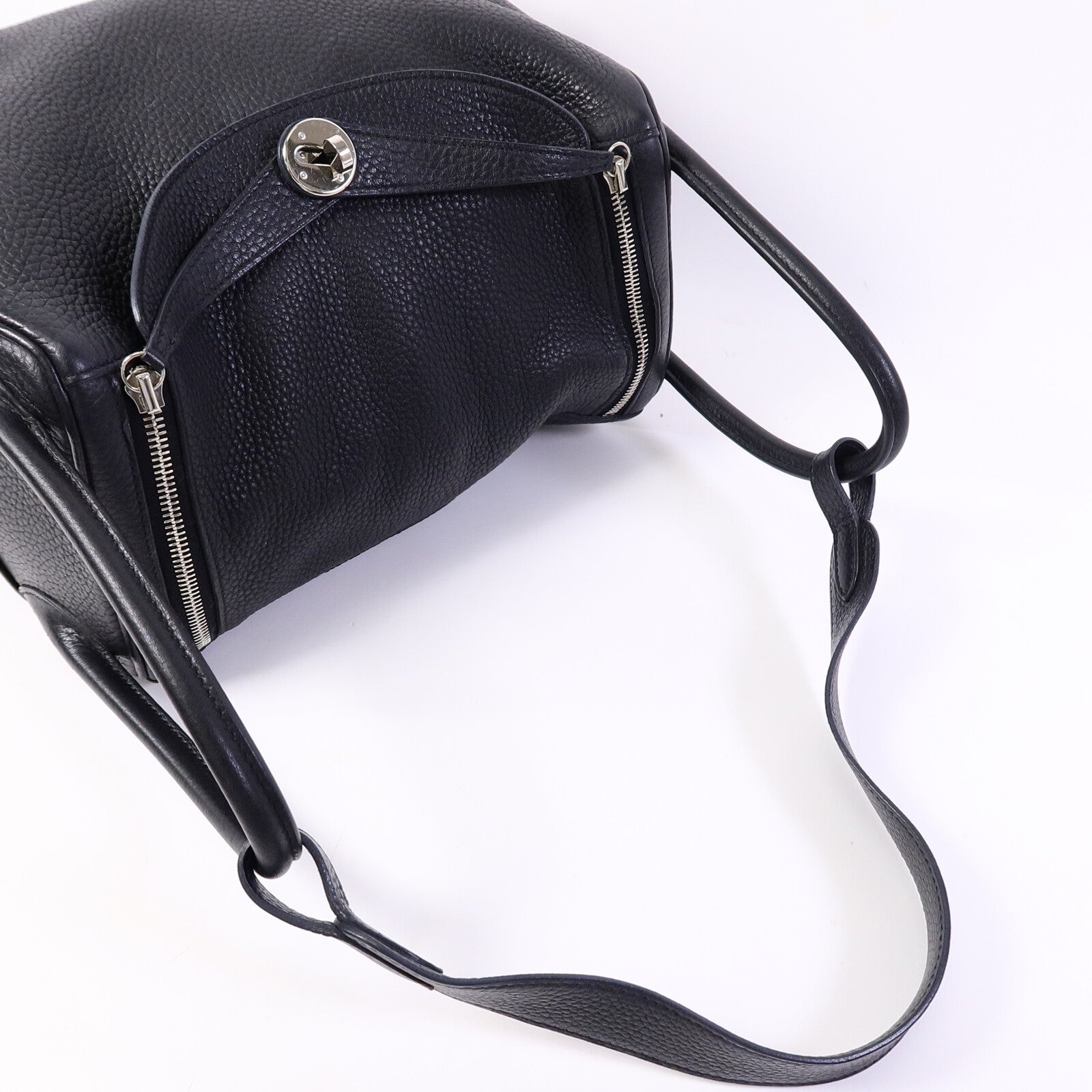 HERMES Clemence皮革Lindy 30手挽肩背兩用袋Noir