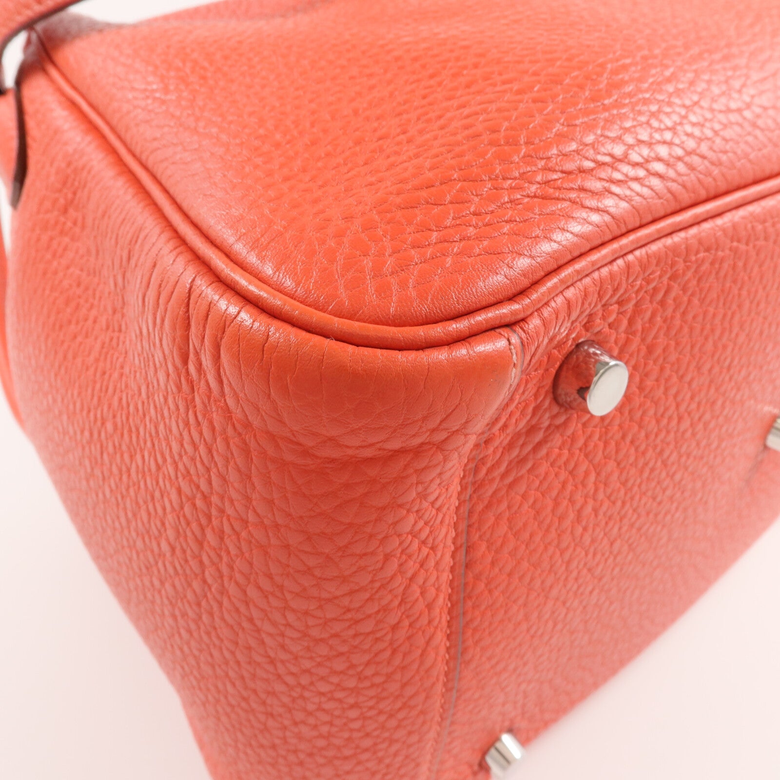 HERMES Clemence皮革Lindy 30銀扣手挽肩背兩用袋Rose Jaipur