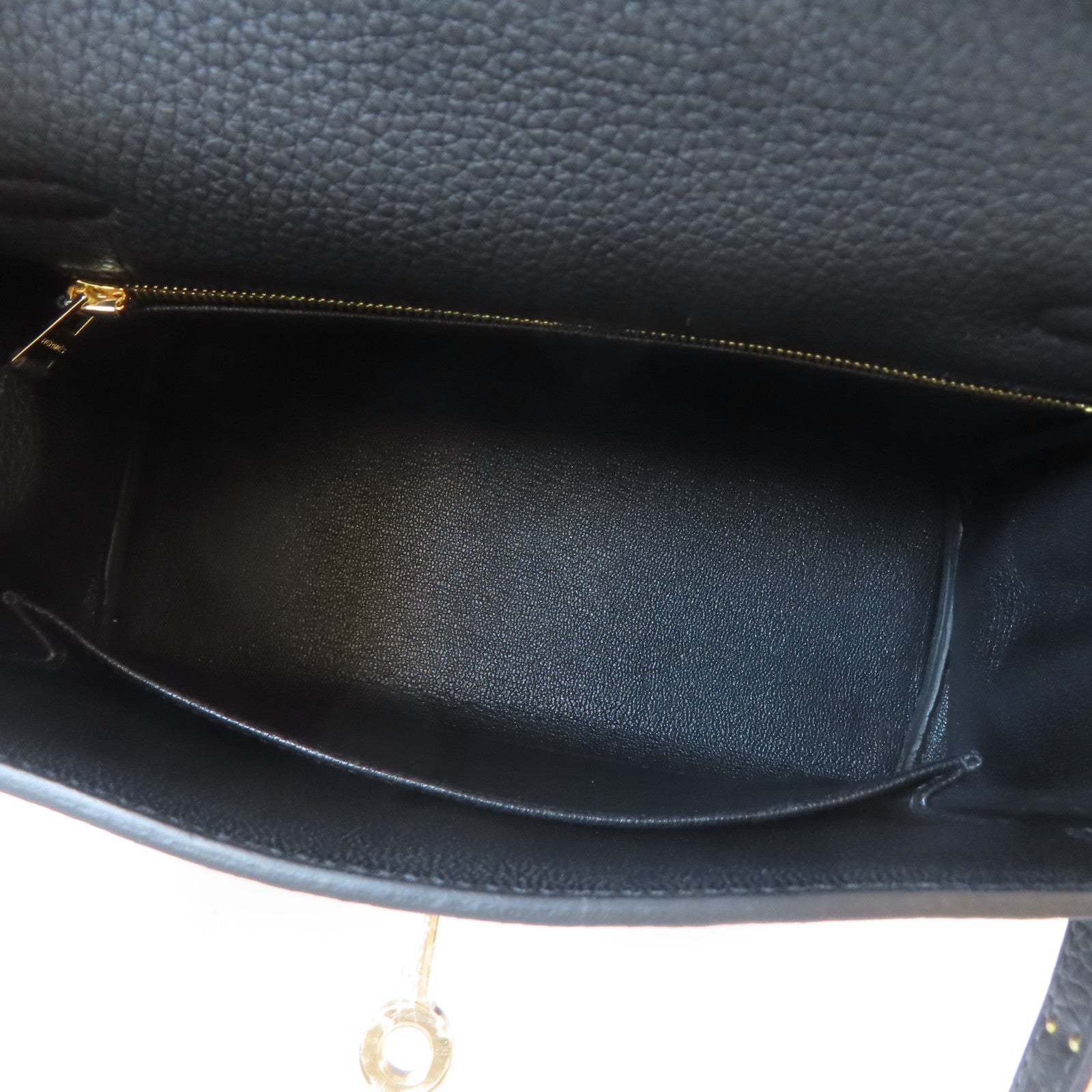 HERMES (PRICE DOWN) GHW Kelly 25 2 Way Shoulder Handbag Togo Leather Noir Black