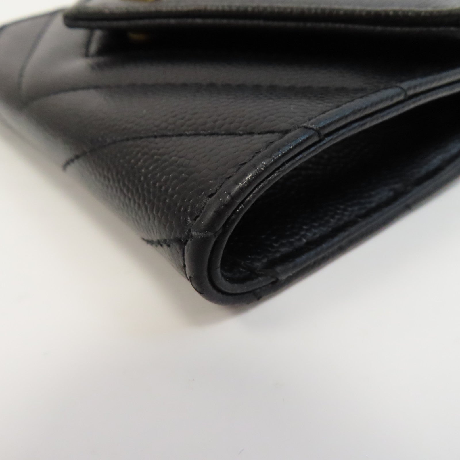 SAINT LAURENT 牛皮皮革Card Case金扣卡片套黑色