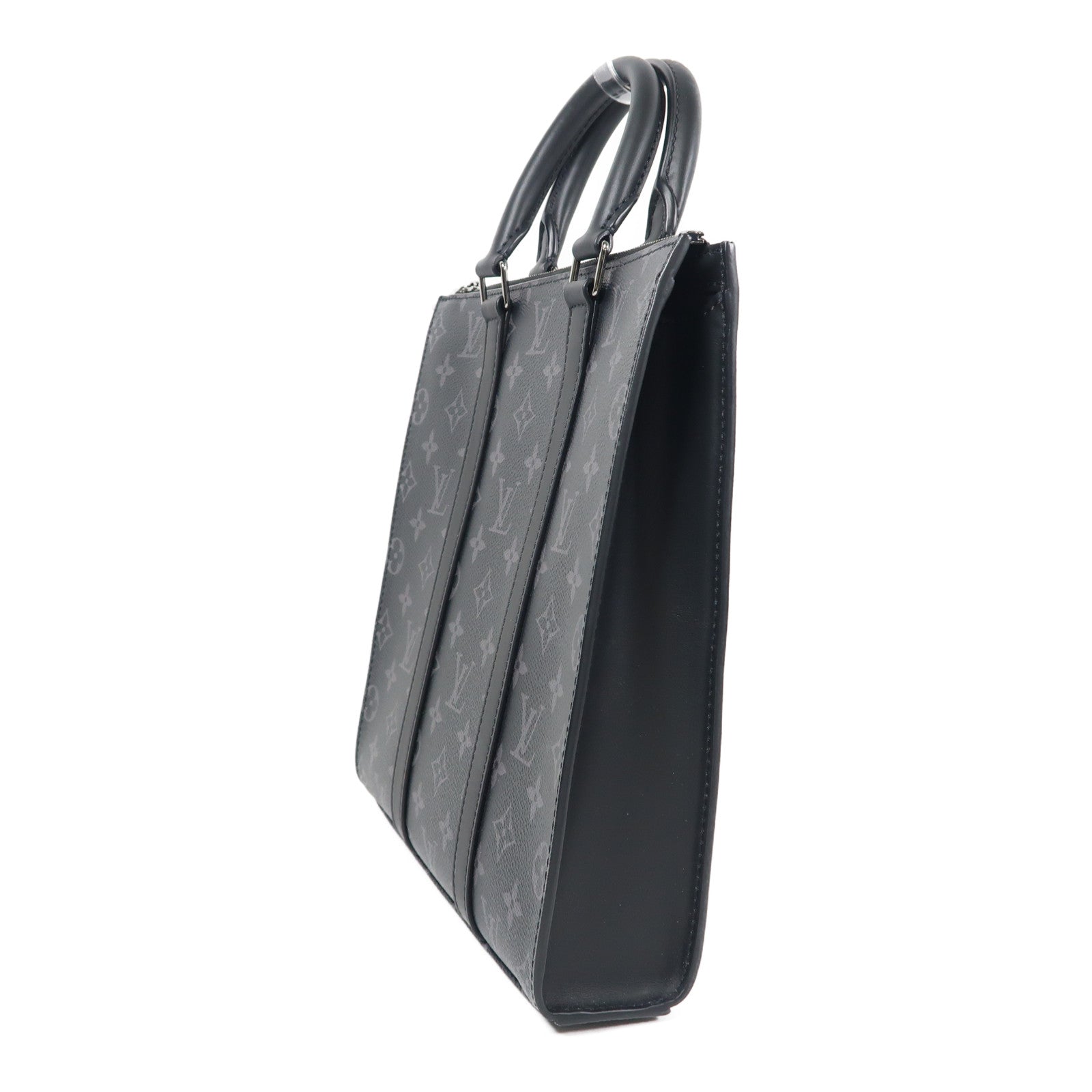 LOUIS VUITTON 【激減優惠】Monogram Eclipse Sac Plat Cross銀扣手挽肩背兩用袋黑色
