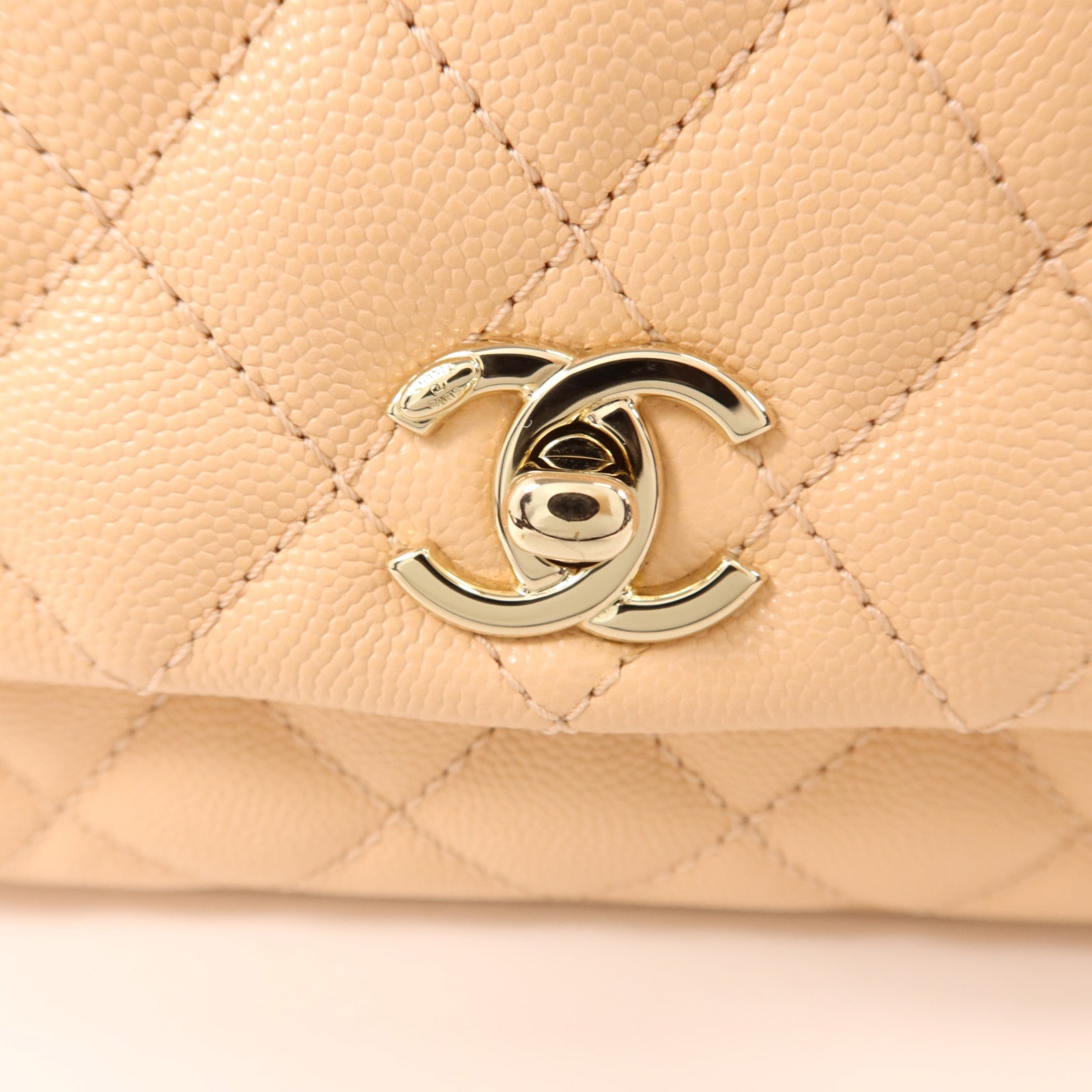 CHANEL 牛皮皮革Coco Handle Mini金扣手挽肩背兩用袋