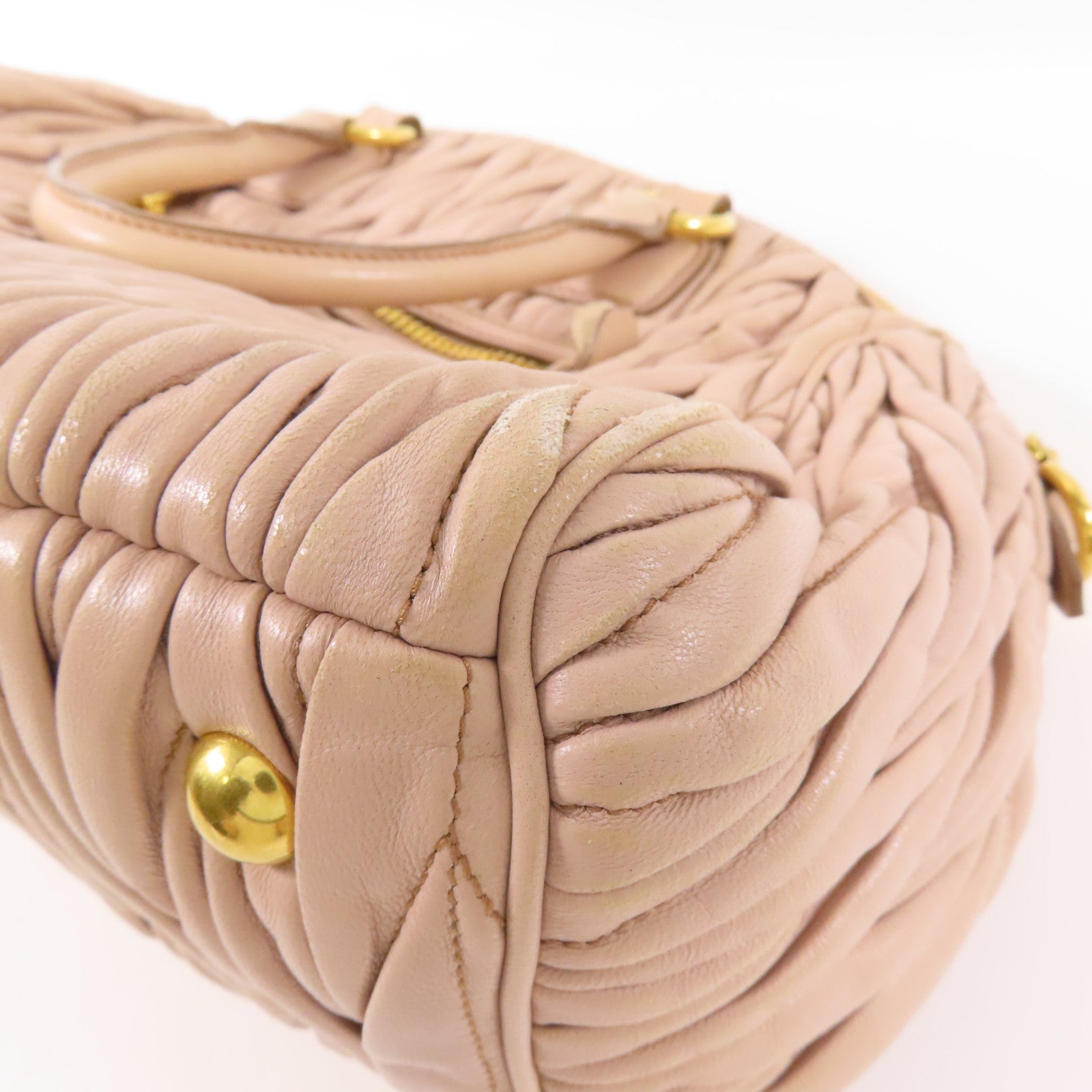 Miu Miu 牛皮皮革2 Way Bag金扣手挽肩背兩用袋
