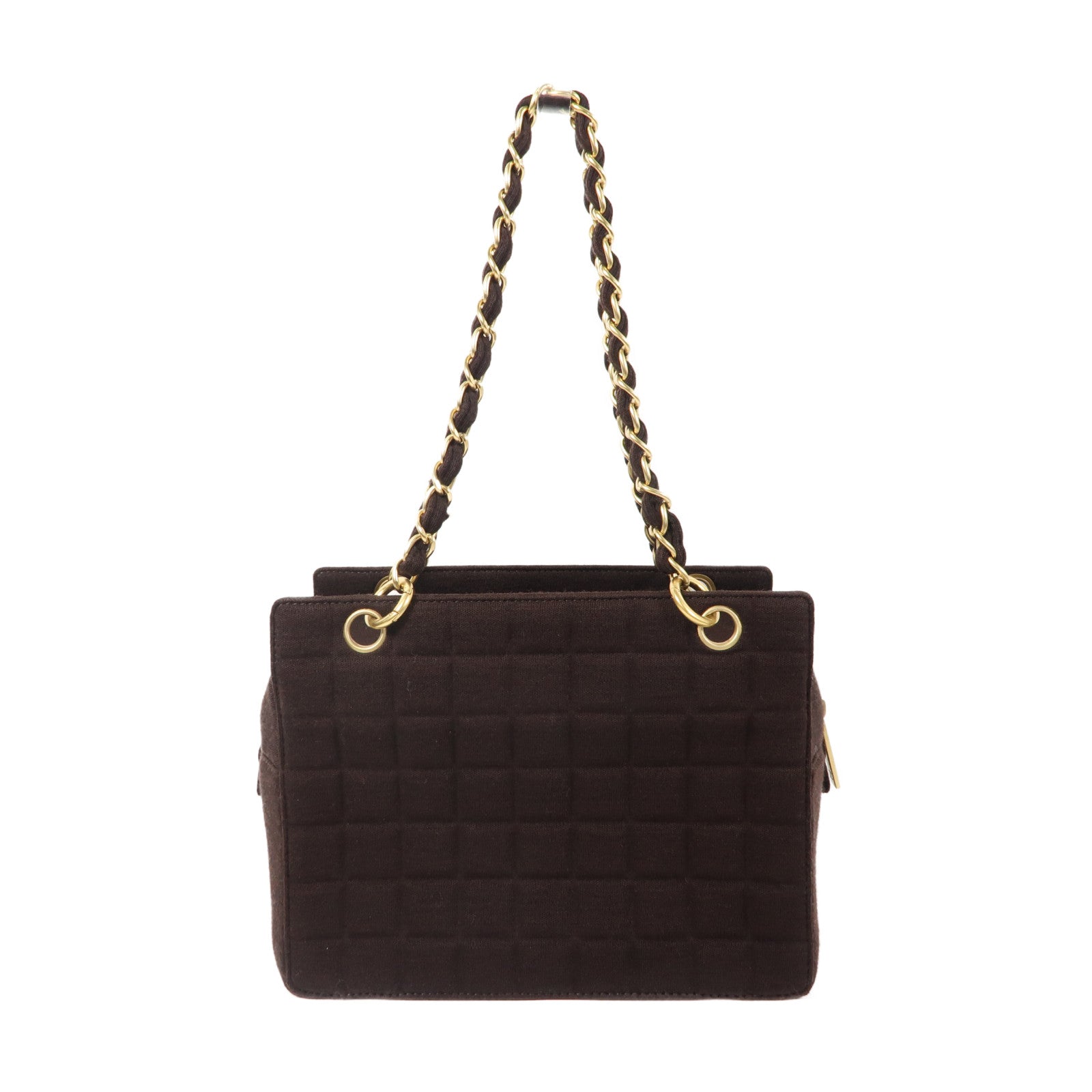 CHANEL 【激減優惠】帆布Vintage Shoulder Bag金扣鏈帶肩背袋啡色