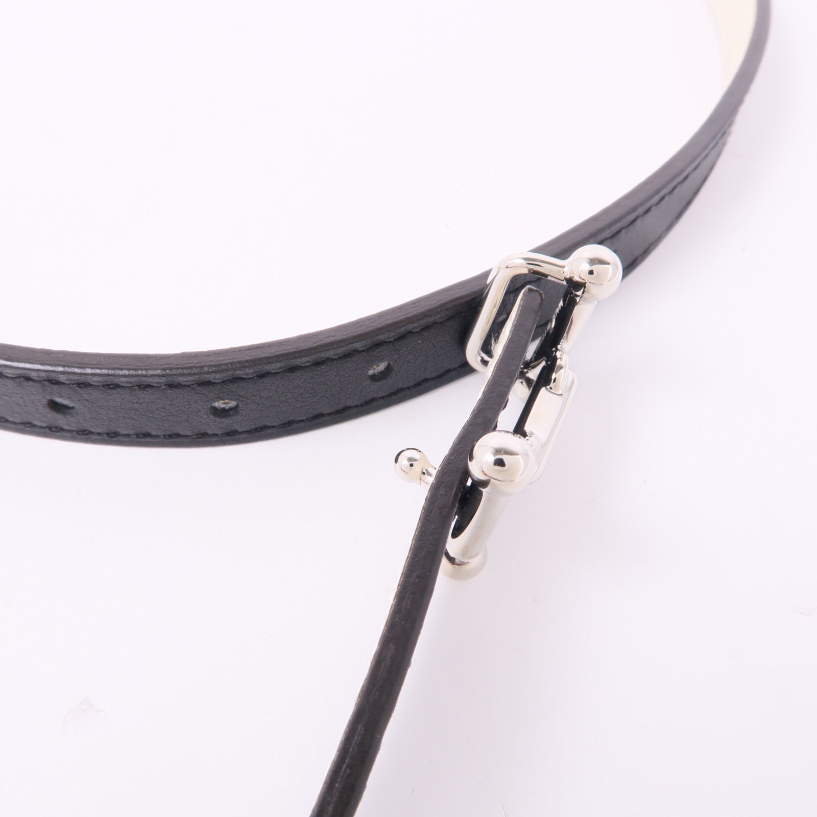 HERMES 【激減優惠】Swift皮革/金屬H Belt銀扣皮帶