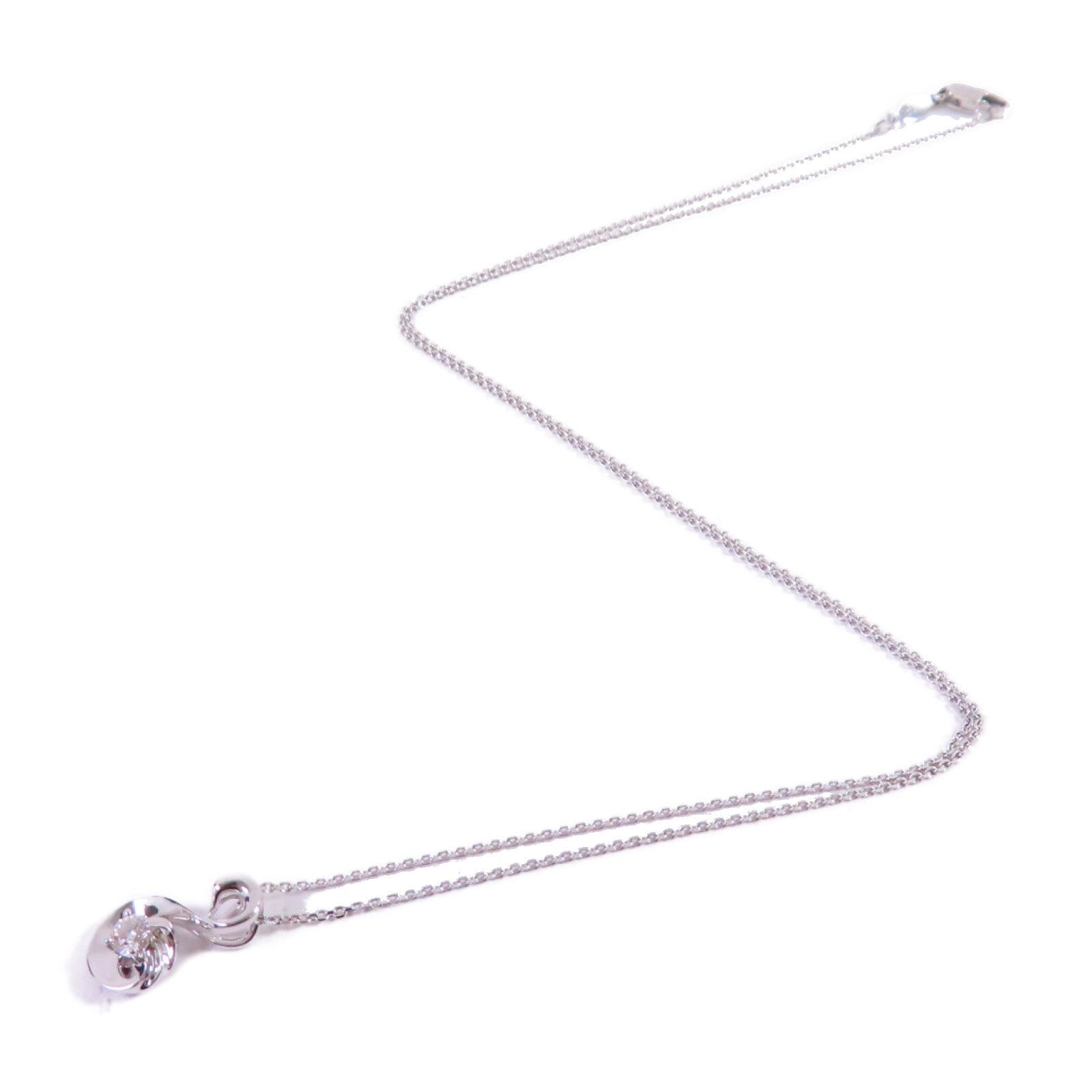 JEWELRY (PRICE DOWN) 0.095ct Diamond Necklace 18K White Gold PT950 Platinum