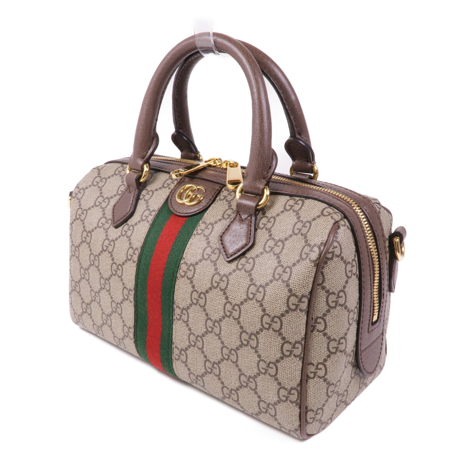 GUCCI GHW Ophidia GG 2 Way Shoulder Bag 772061 Coated Canvas Brown