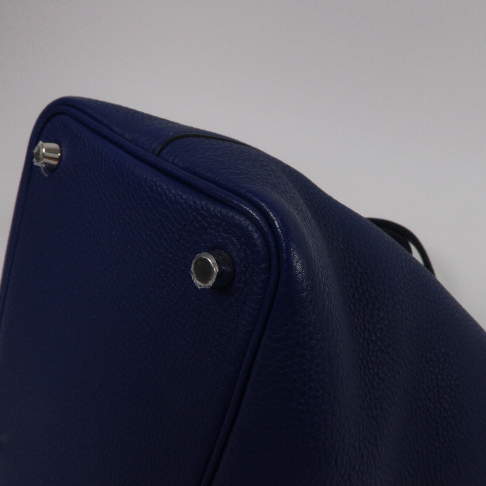 HERMES Clemence皮革Picotin PM手挽袋Blue Saphir