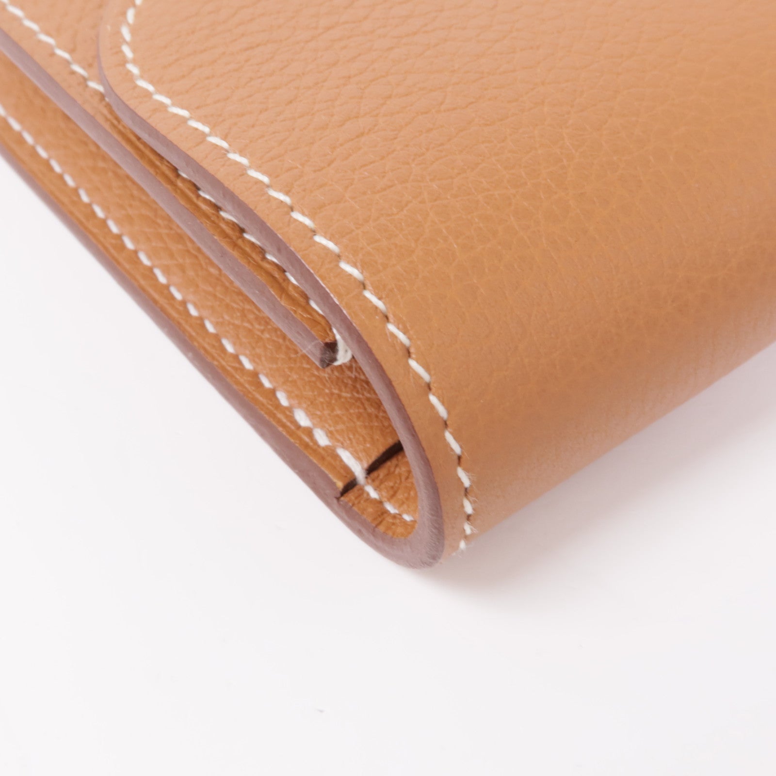 HERMES Evercolor皮革Constance Slim金扣錢包Gold