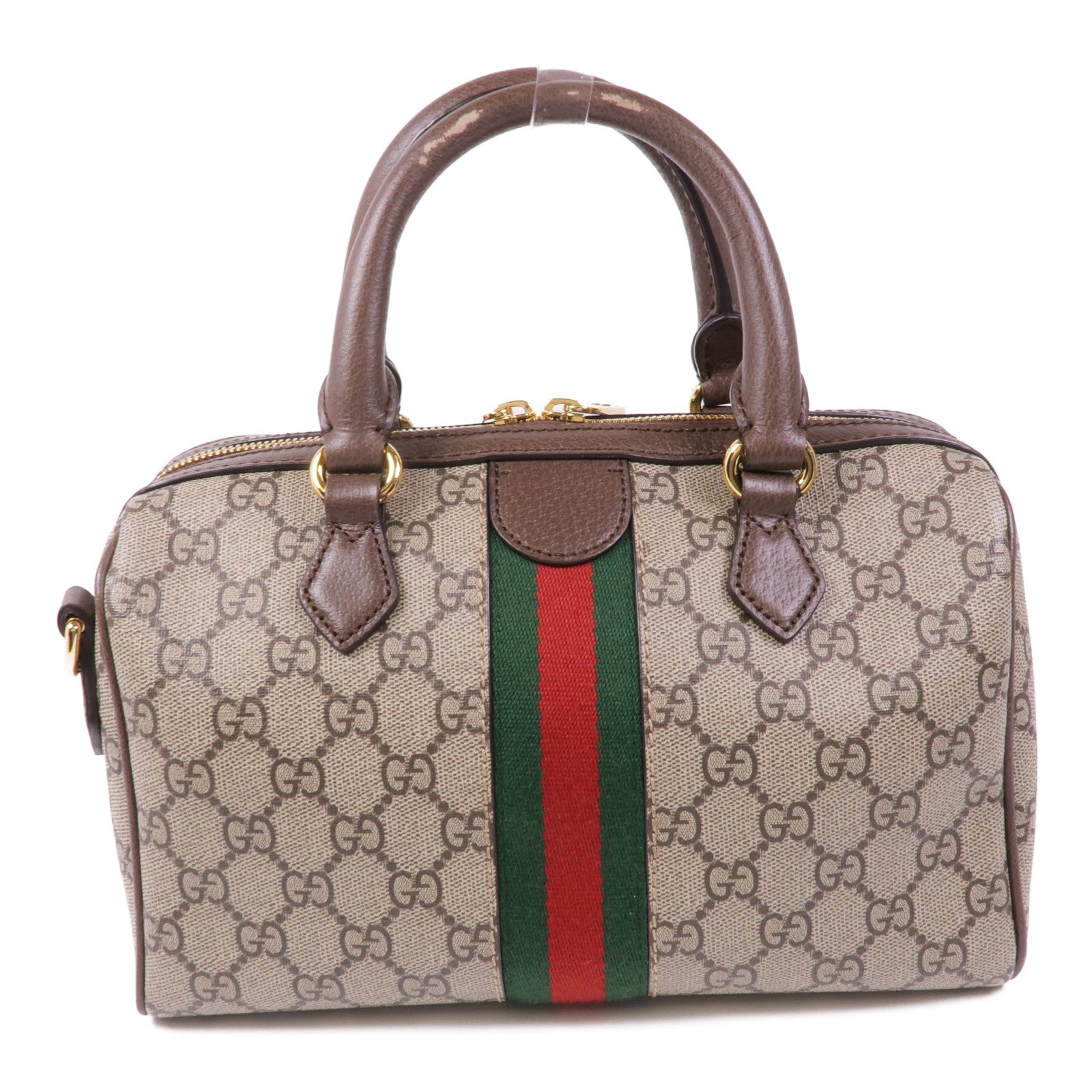 GUCCI GHW Ophidia GG 2 Way Shoulder Bag 772061 Coated Canvas Brown