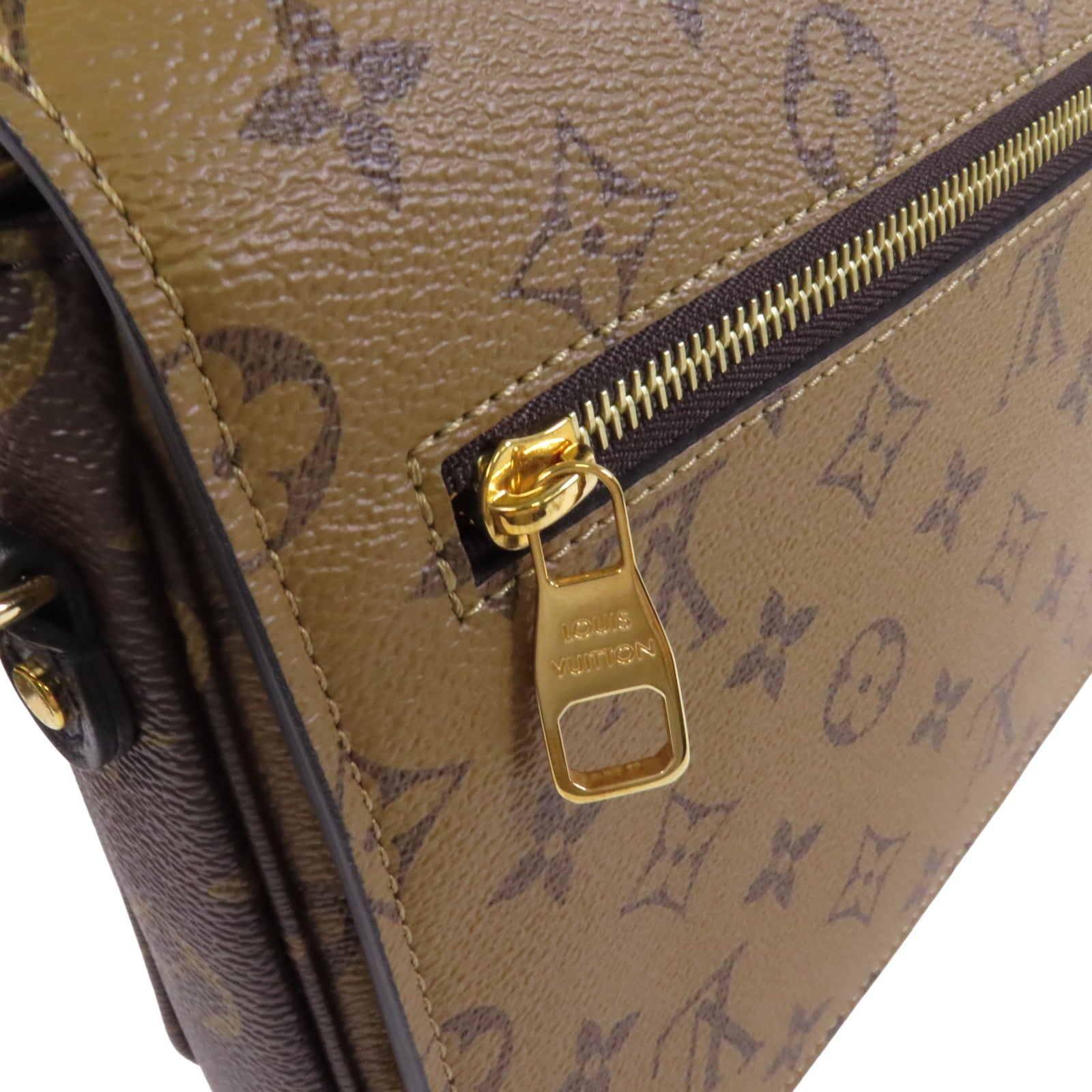 LOUIS VUITTON Monogram Reverse Pochette Metis金扣手挽肩背兩用袋