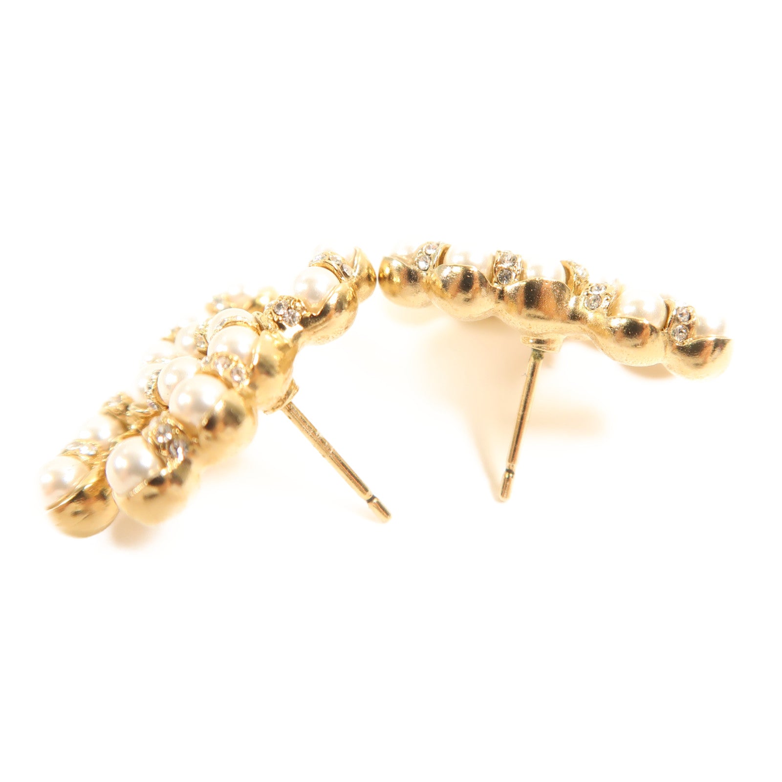 CHANEL 金屬Earrings耳環金色/白色