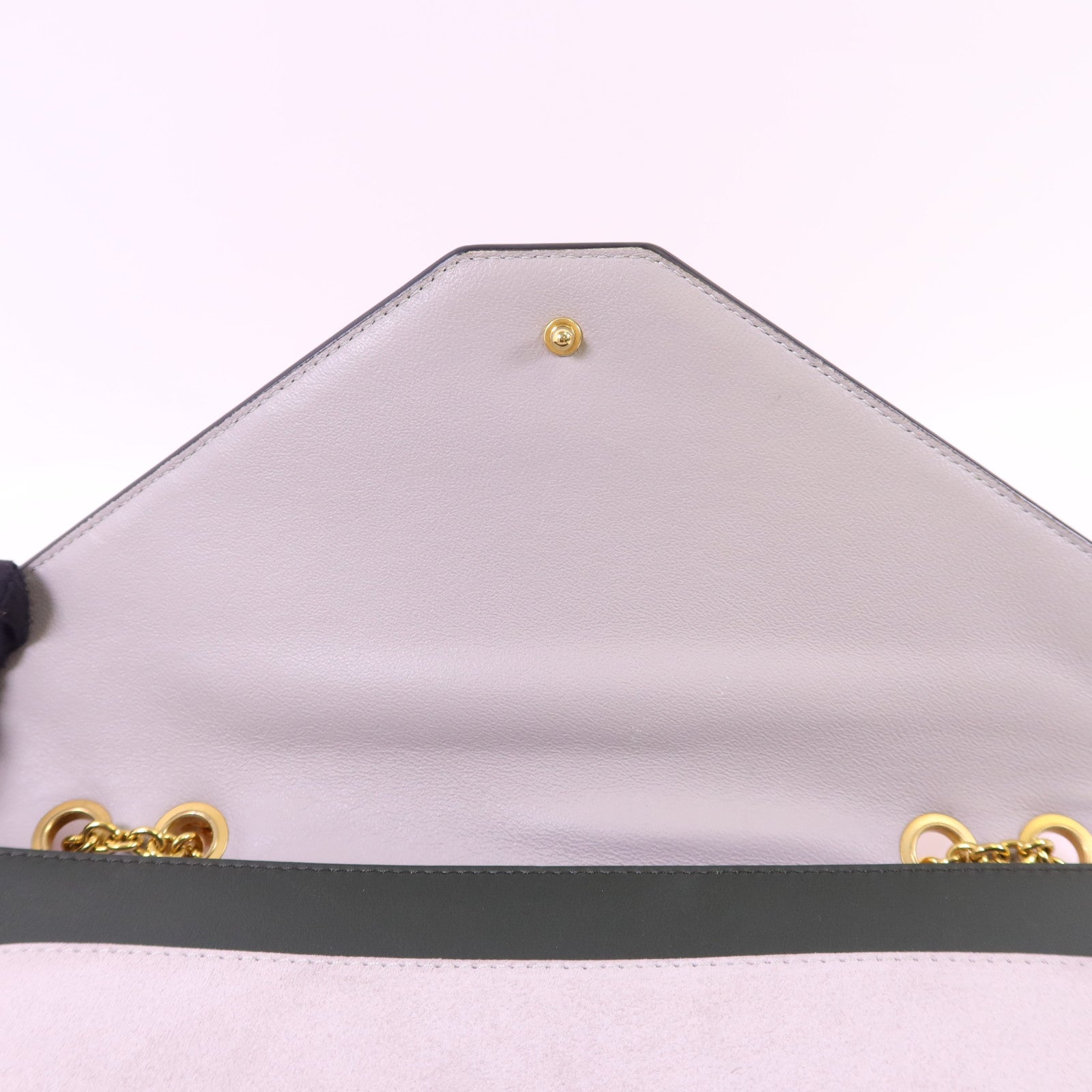 CELINE 牛皮皮革Envelope Shoulder Bag金扣鏈帶肩背袋