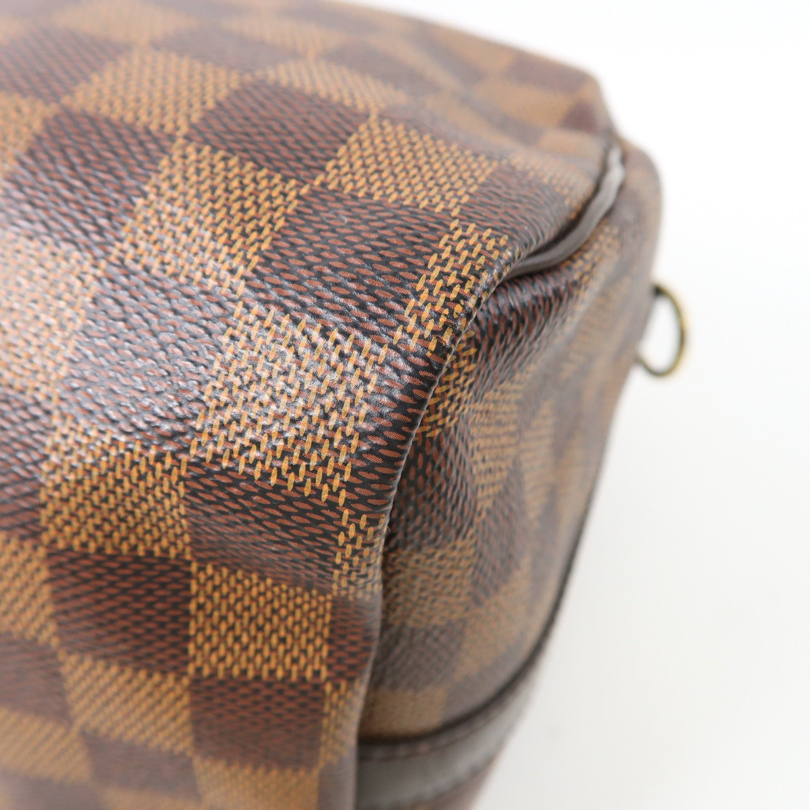 LOUIS VUITTON Damier Speedy Bandouliere 30金扣手挽肩背兩用袋棕色
