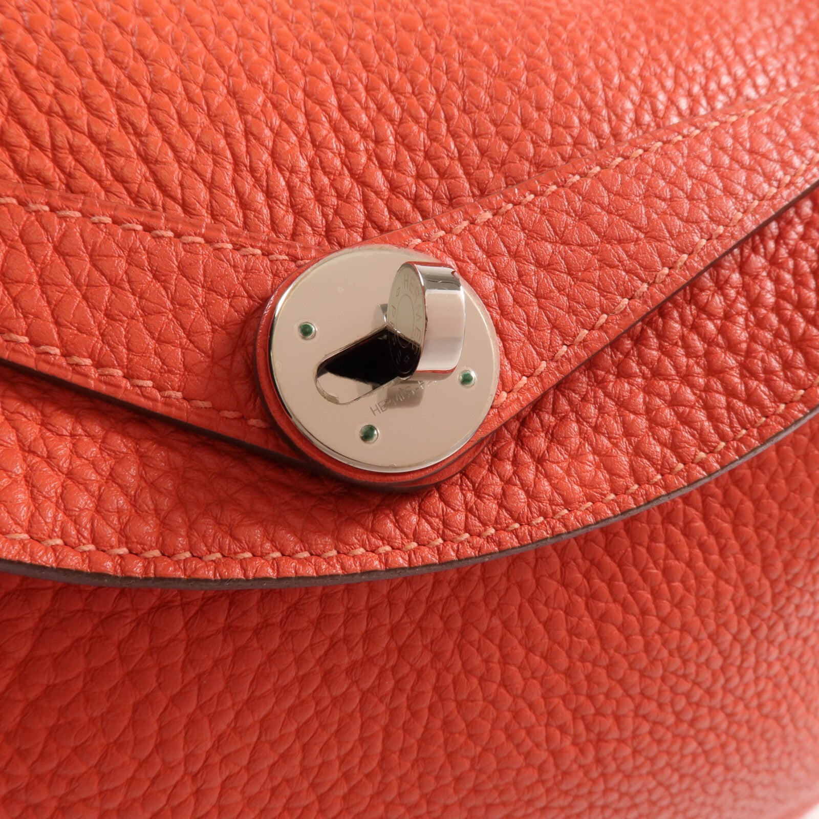 HERMES Clemence皮革Lindy 30銀扣手挽肩背兩用袋Rose Jaipur