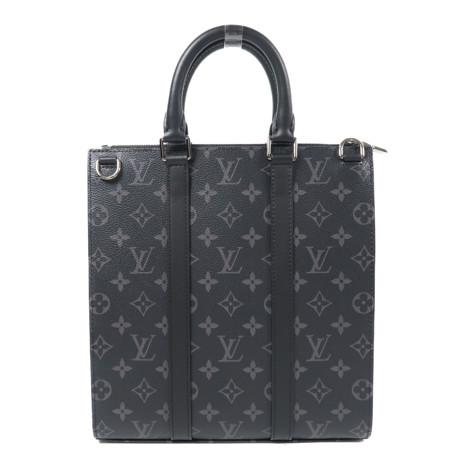 LOUIS VUITTON 【激減優惠】Monogram Eclipse Sac Plat Cross銀扣手挽肩背兩用袋黑色