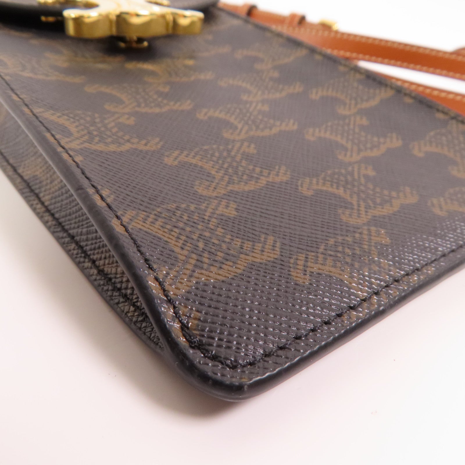 CELINE Trionphe帆布Phone Pouch金扣肩背袋