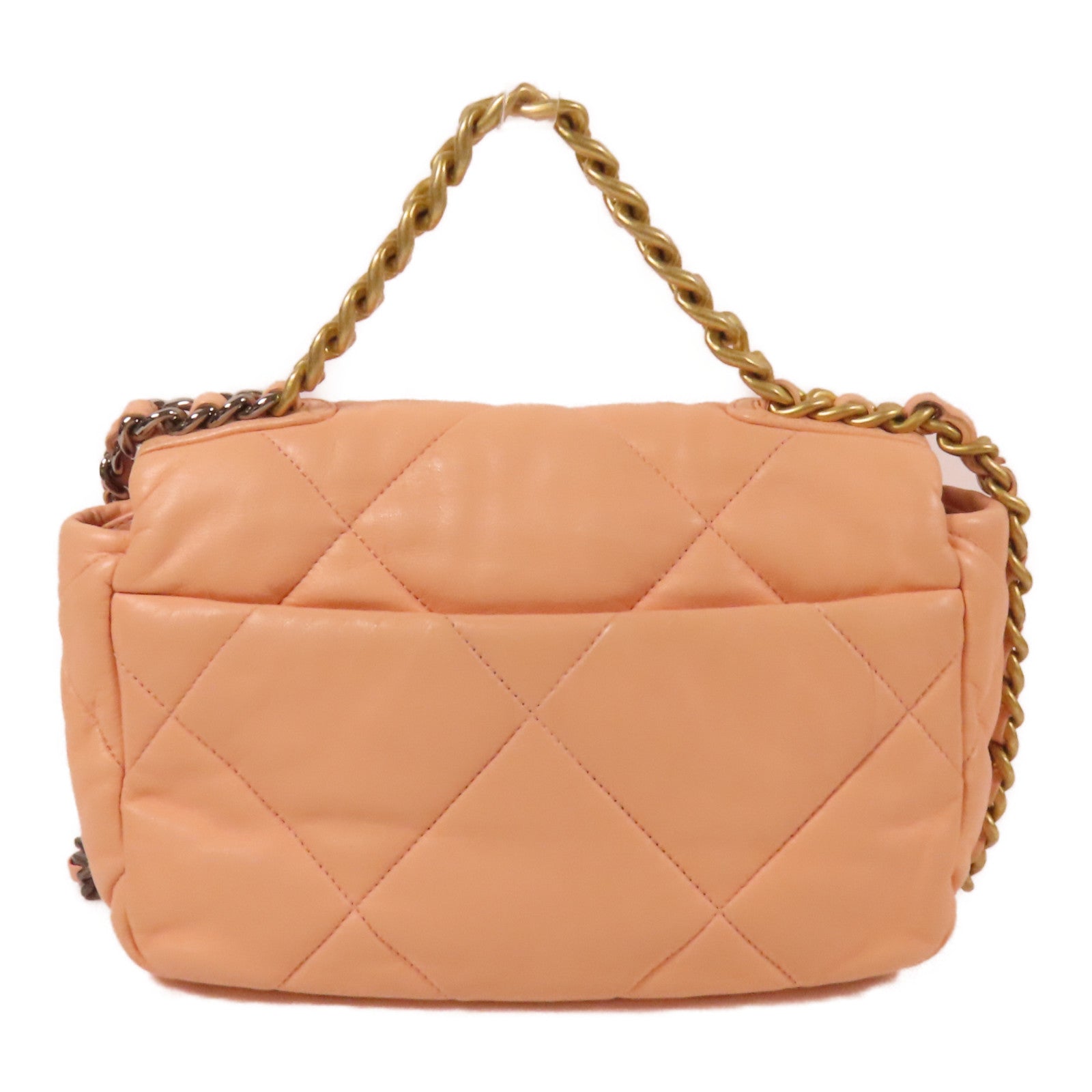 CHANEL 羊皮皮革Chanel 19 Small金扣鏈帶肩背袋