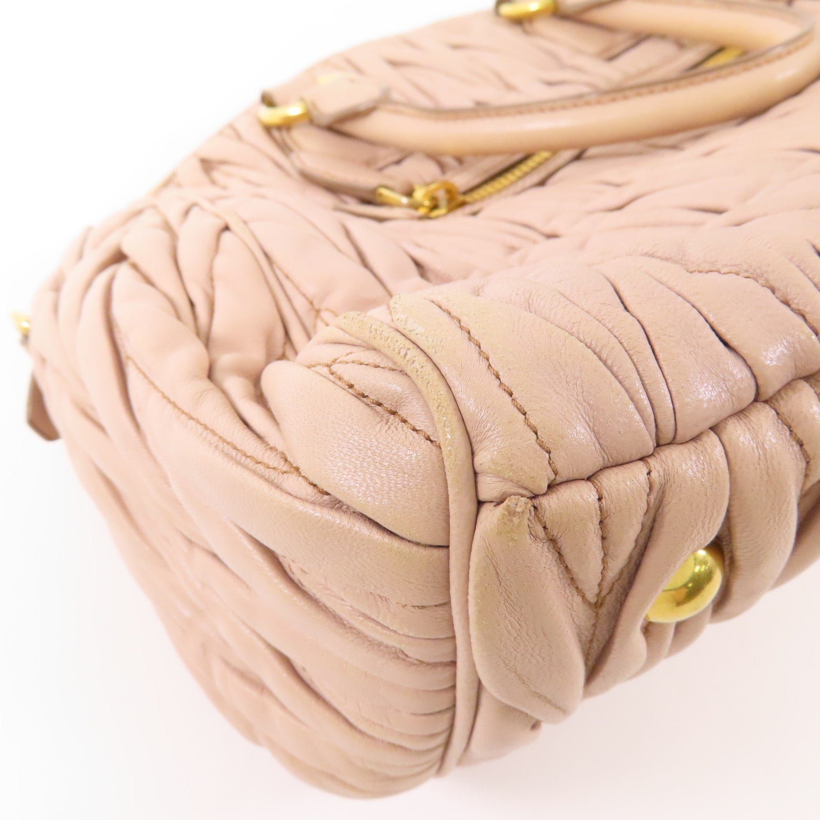 Miu Miu 牛皮皮革2 Way Bag金扣手挽肩背兩用袋
