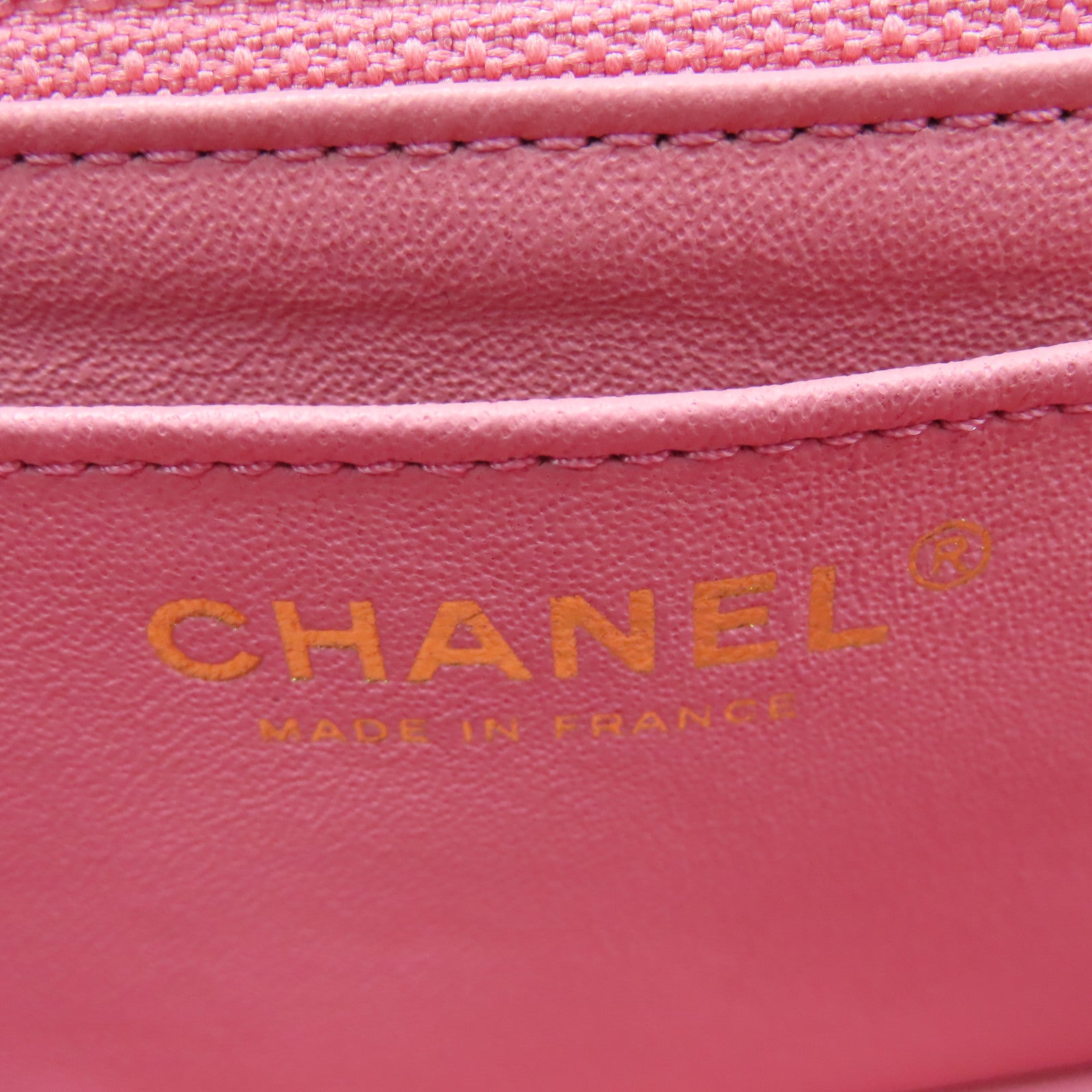CHANEL 菱格牛皮皮革Mini 2.55金扣链带肩背袋粉红色