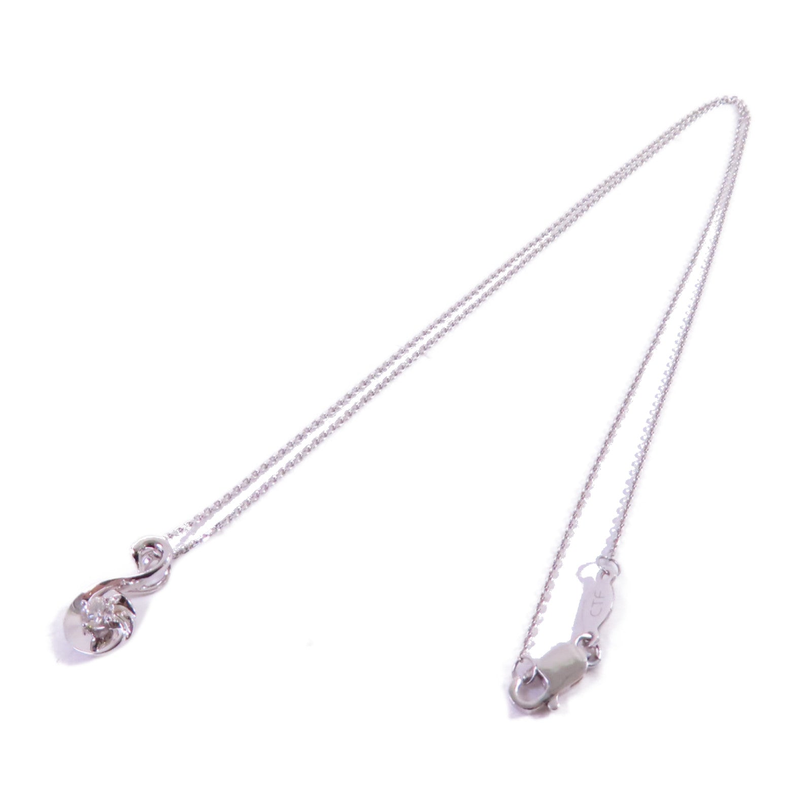 JEWELRY (PRICE DOWN) 0.095ct Diamond Necklace 18K White Gold PT950 Platinum