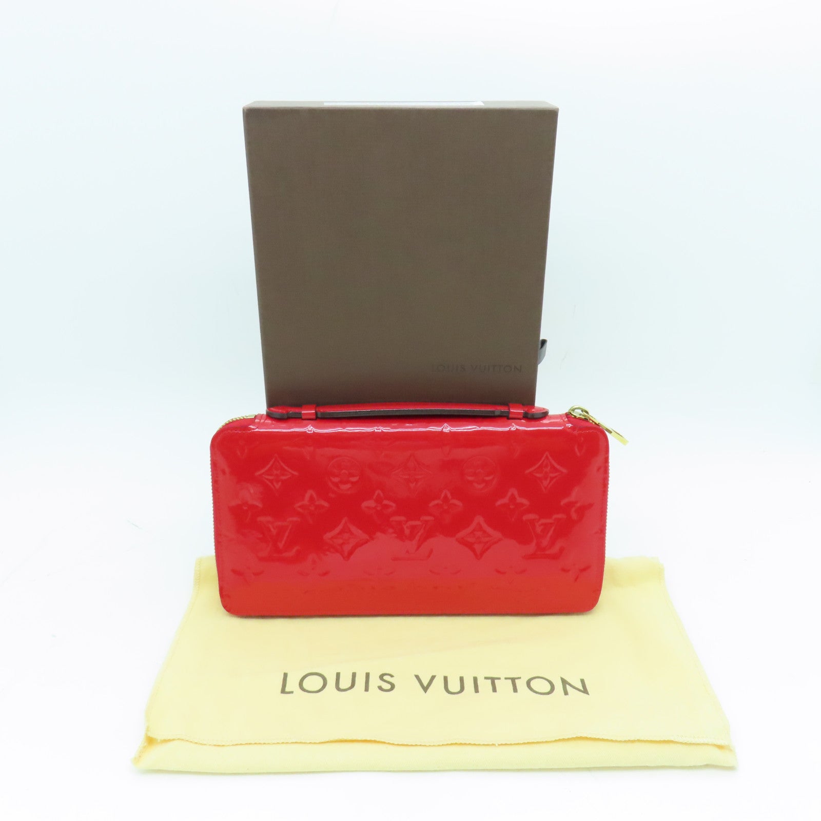 LOUIS VUITTON 【激減優惠】Vernis Daily Organizer Wallet金扣長錢包紅色