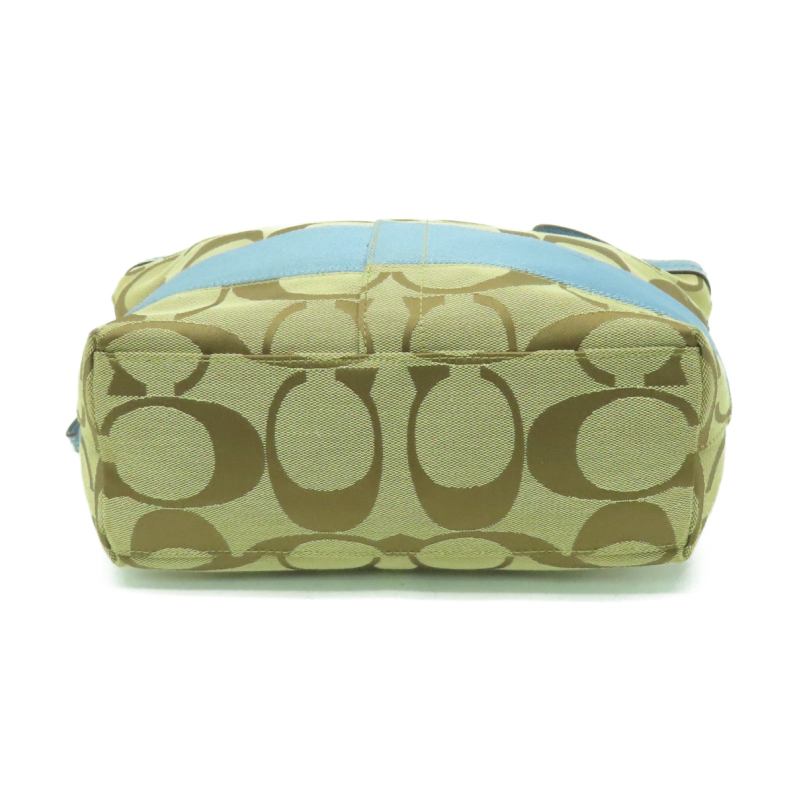 COACH 【清倉大減價】帆布Shoulder Bag金扣肩背袋米色藍色