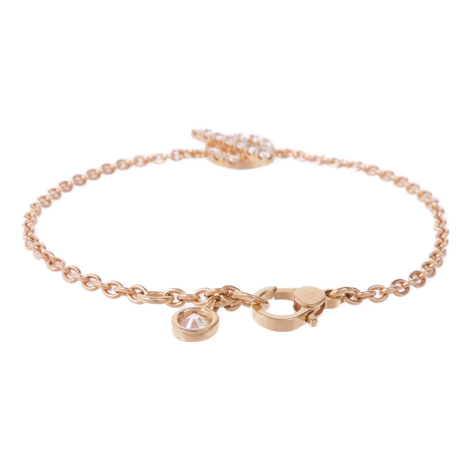 HERMES 18K玫瑰金Finesse Bracelet鑽石手鏈