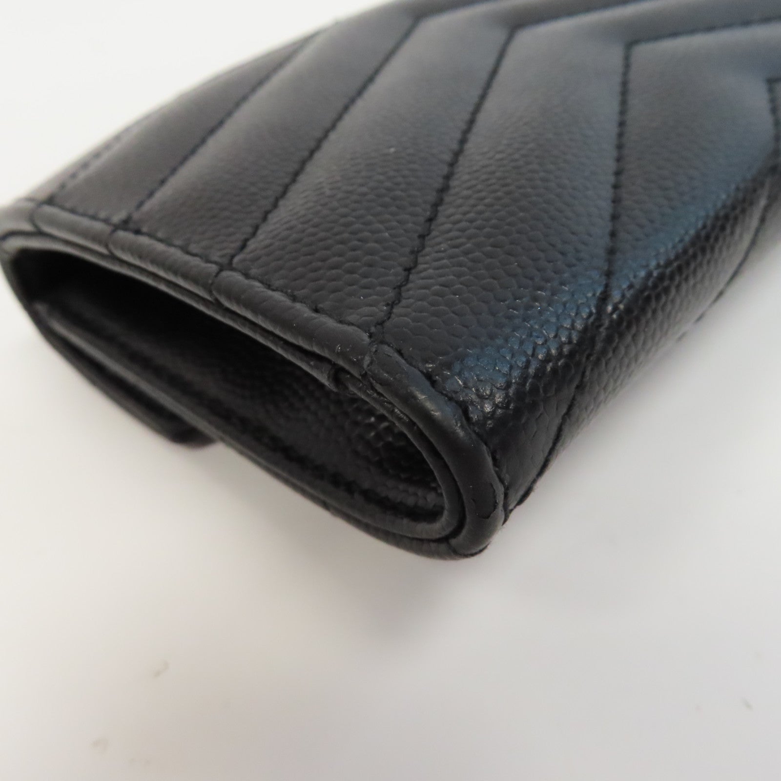 SAINT LAURENT 牛皮皮革Card Case金扣卡片套黑色