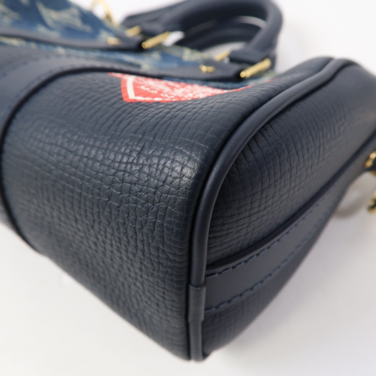 LOUIS VUITTON Monogarm Denim Nigo Keepall XS Bag金扣手挽肩背兩用袋藍色