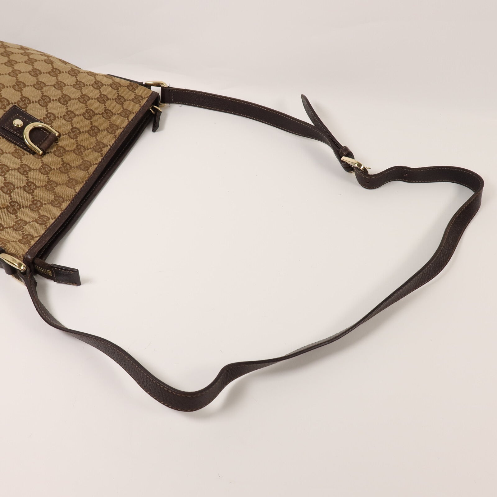GUCCI 帆布Shoulder Bag金扣肩背袋