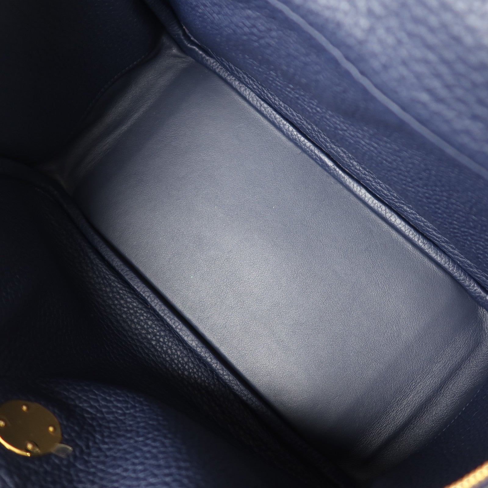 HERMES Clemence皮革/Crocodile皮革Lindy 26 Touch金扣手挽肩背兩用袋Bleu Nuit