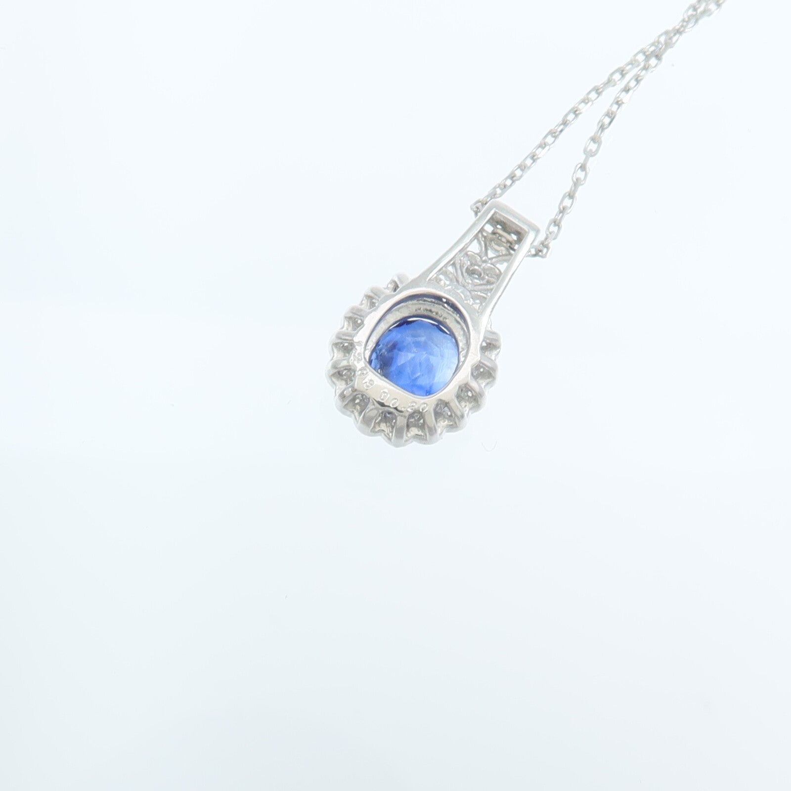 JEWELRY PT900/PT850鉑金Sapphire Diamond Necklace藍寶石/鑽石項鍊