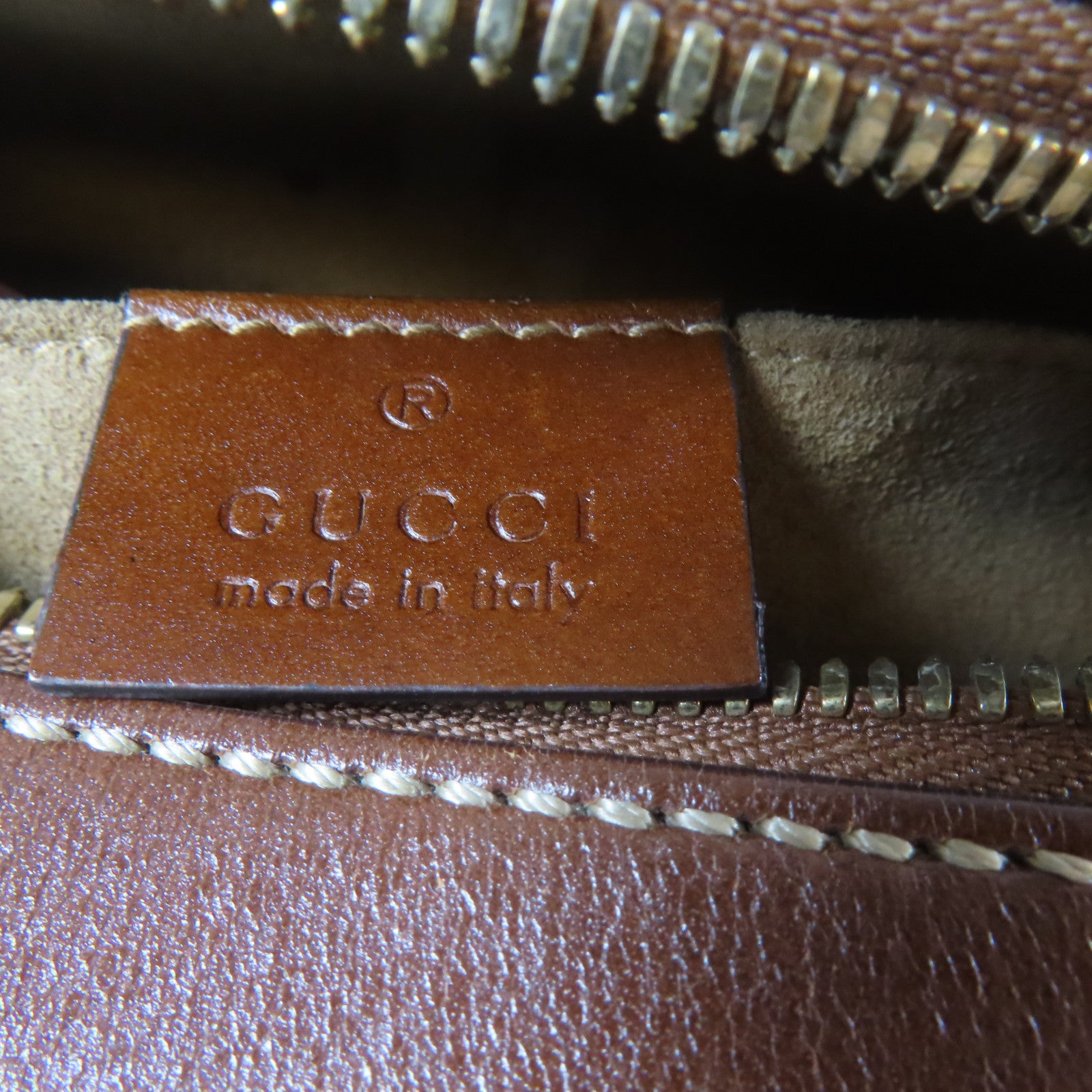 GUCCI 塗層帆布GG Supreme Mini Chain Bag金扣肩背袋啡色