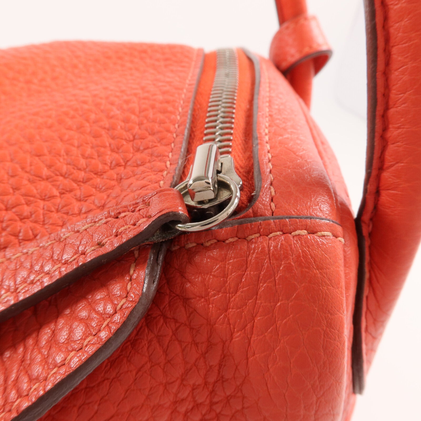 HERMES Clemence皮革Lindy 30銀扣手挽肩背兩用袋Rose Jaipur