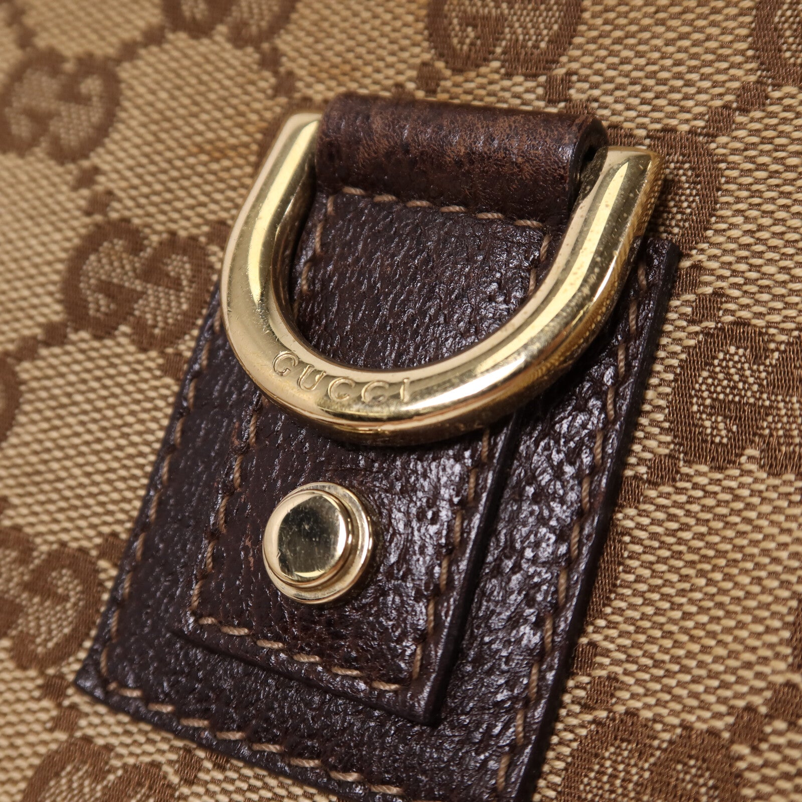 GUCCI 帆布Shoulder Bag金扣肩背袋
