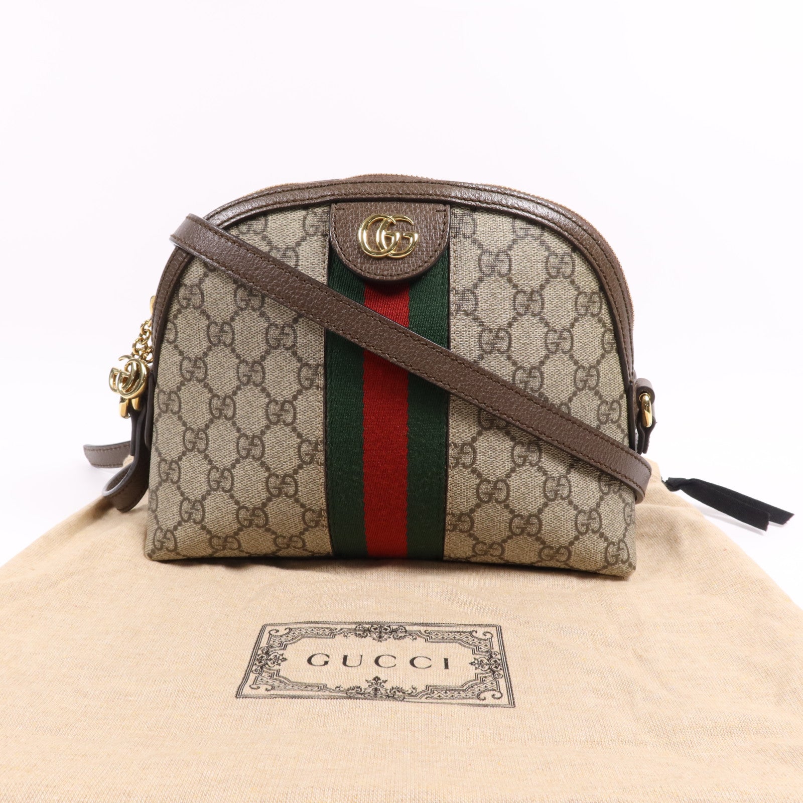 GUCCI 塗層帆布Ophidia GG金扣肩背袋