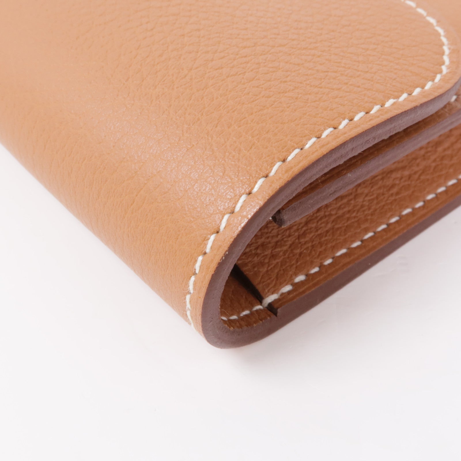 HERMES Evercolor皮革Constance Slim金扣錢包Gold